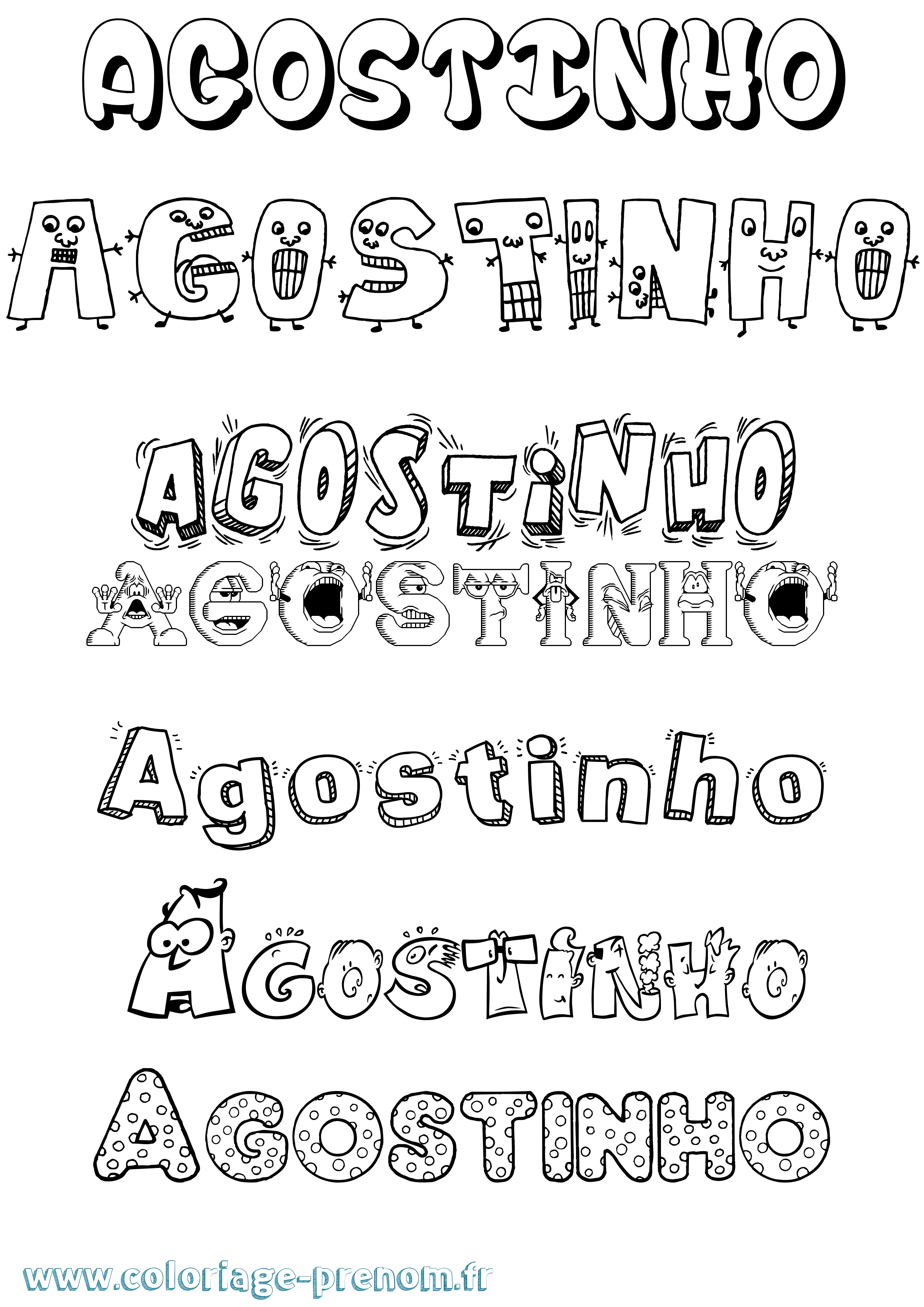 Coloriage Agostinho Fun Coloriage prénom Agostinho Fun