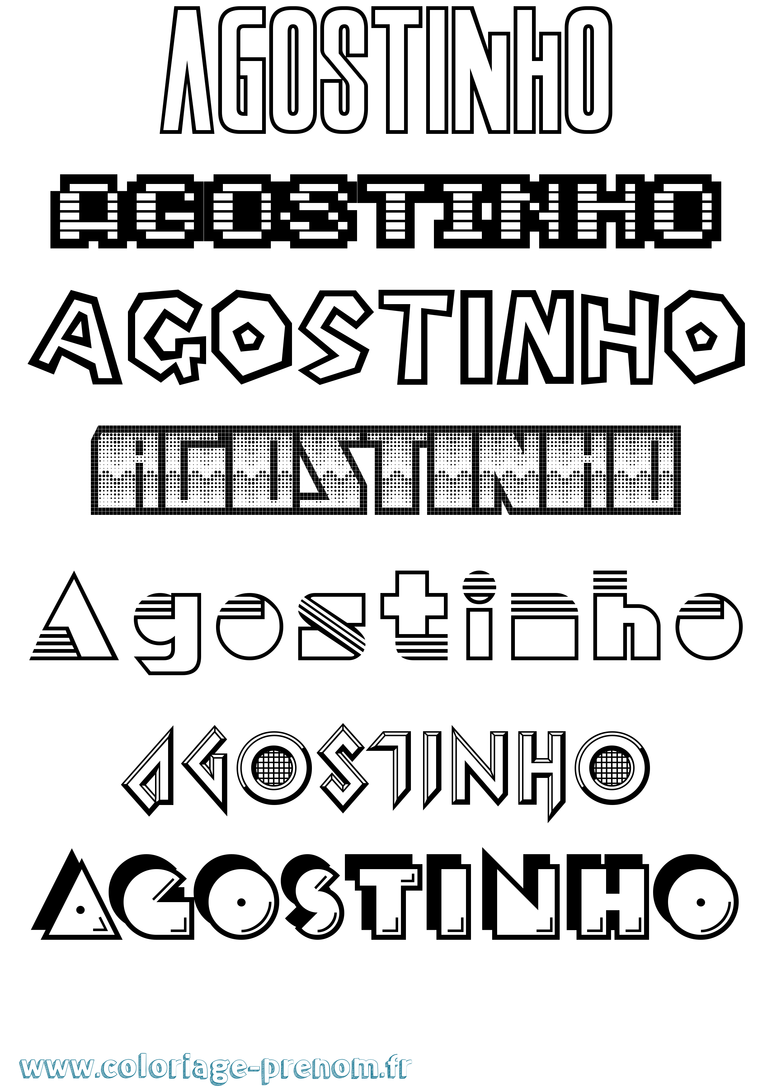 Coloriage Agostinho Jeux Vidéos Coloriage prénom Agostinho Jeux Vidéos