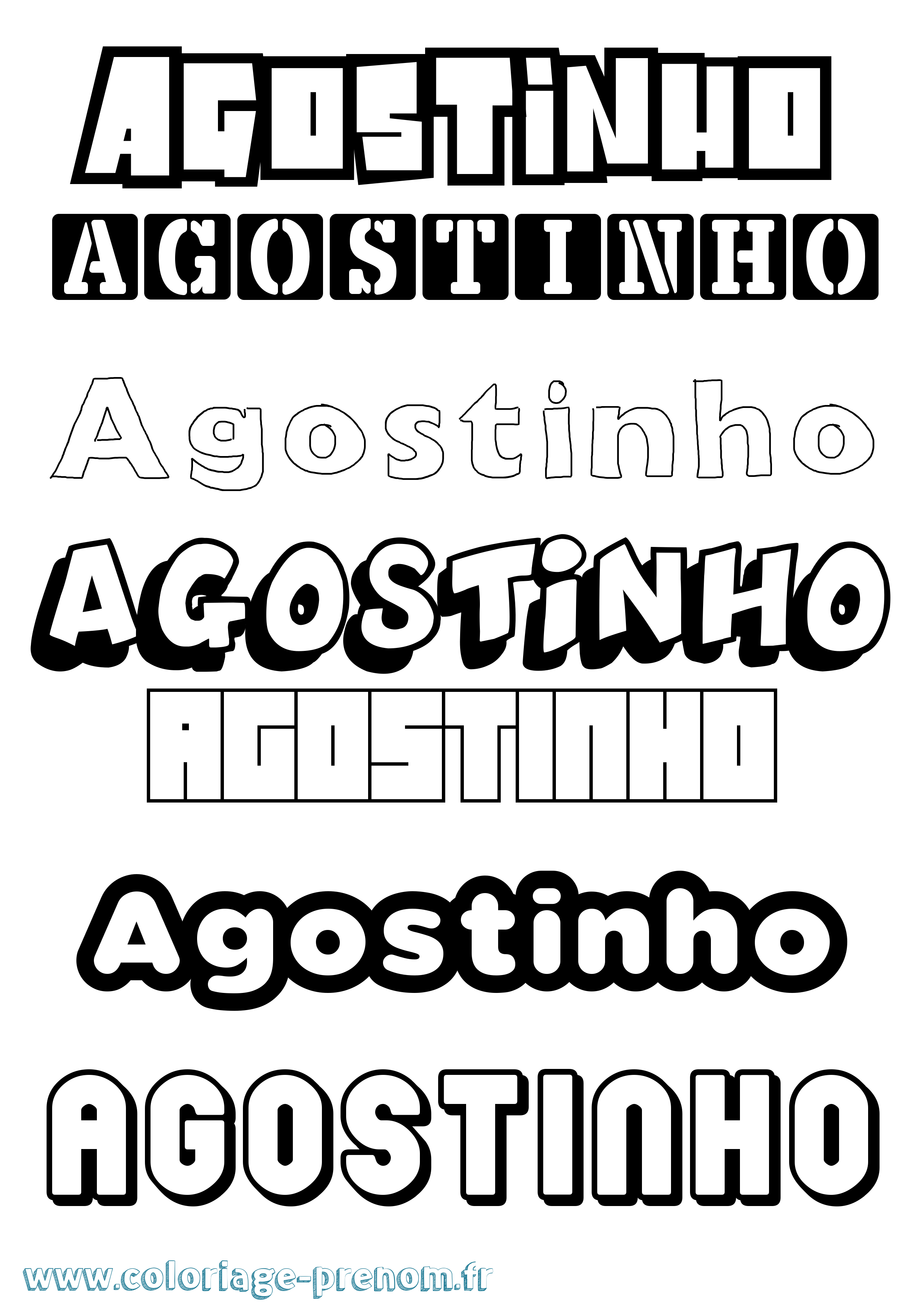 Coloriage Agostinho Simple Coloriage prénom Agostinho Simple