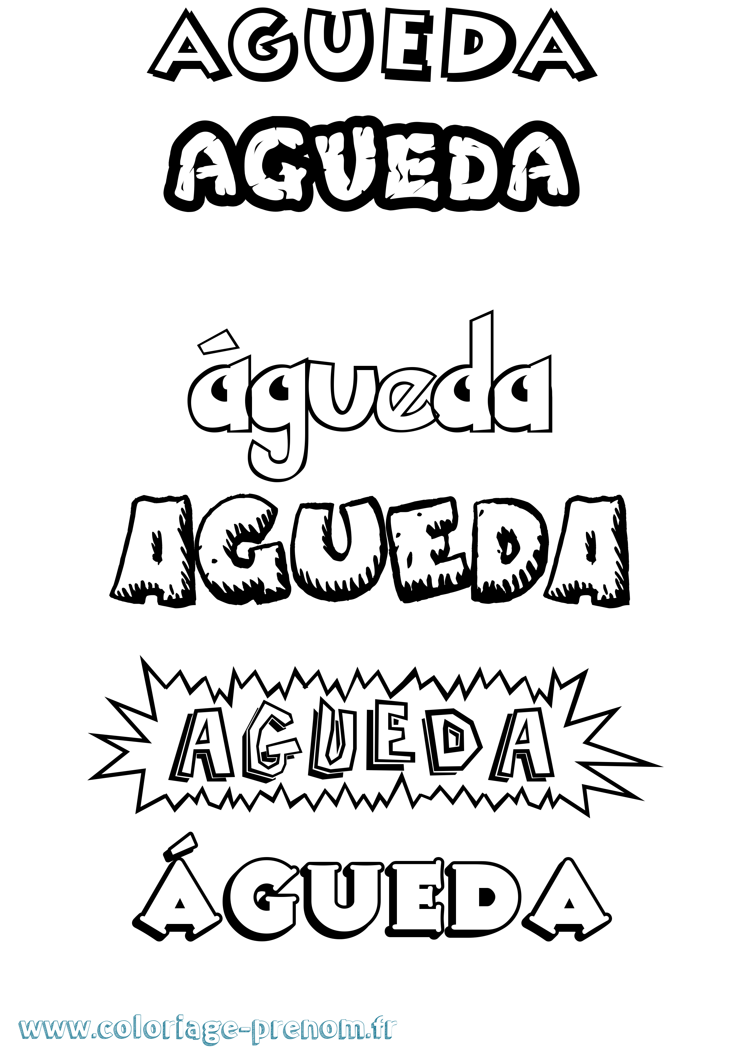 Coloriage Águeda Dessin Animé Coloriage prénom Águeda Dessin Animé