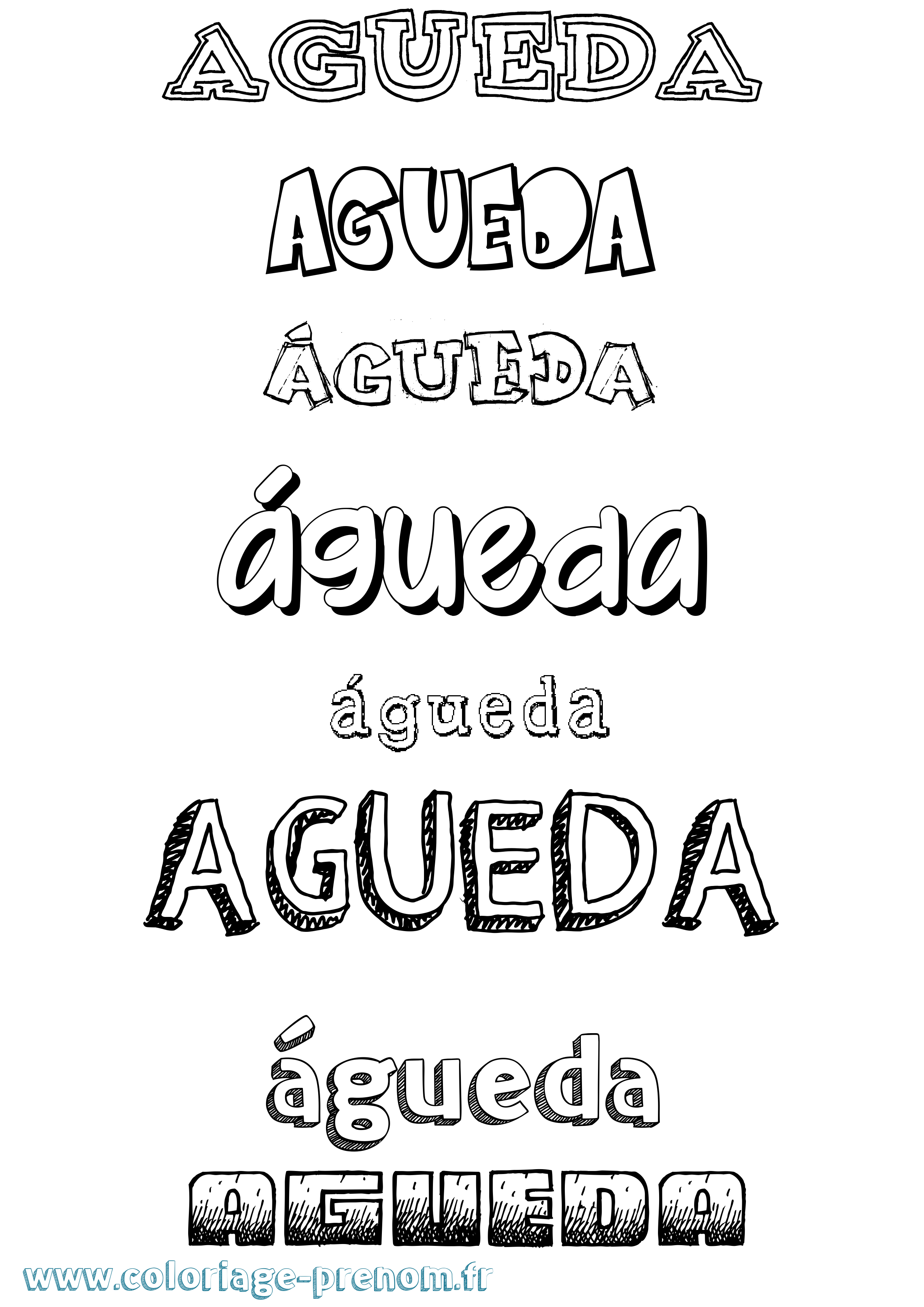 Coloriage Águeda Dessiné Coloriage prénom Águeda Dessiné