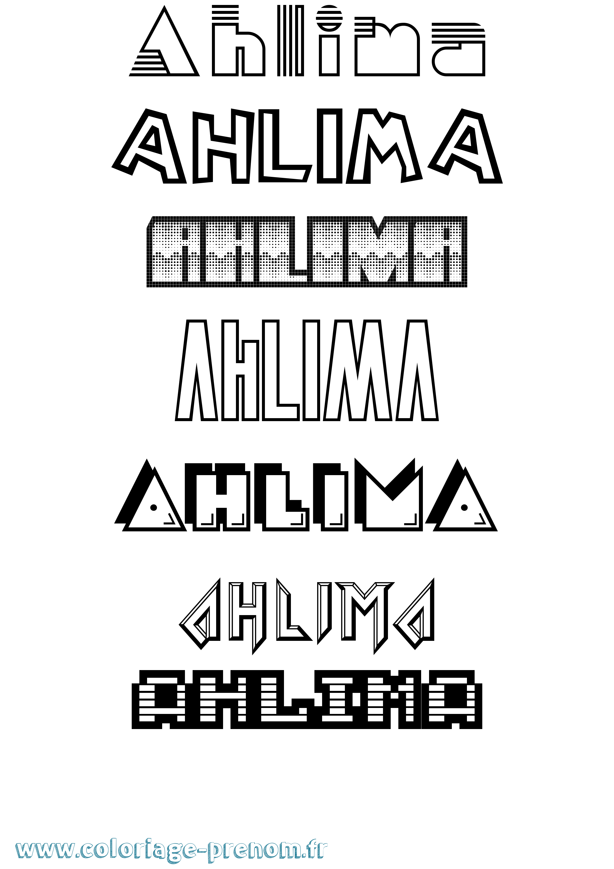 Coloriage Ahlima Jeux Vidéos Coloriage prénom Ahlima Jeux Vidéos
