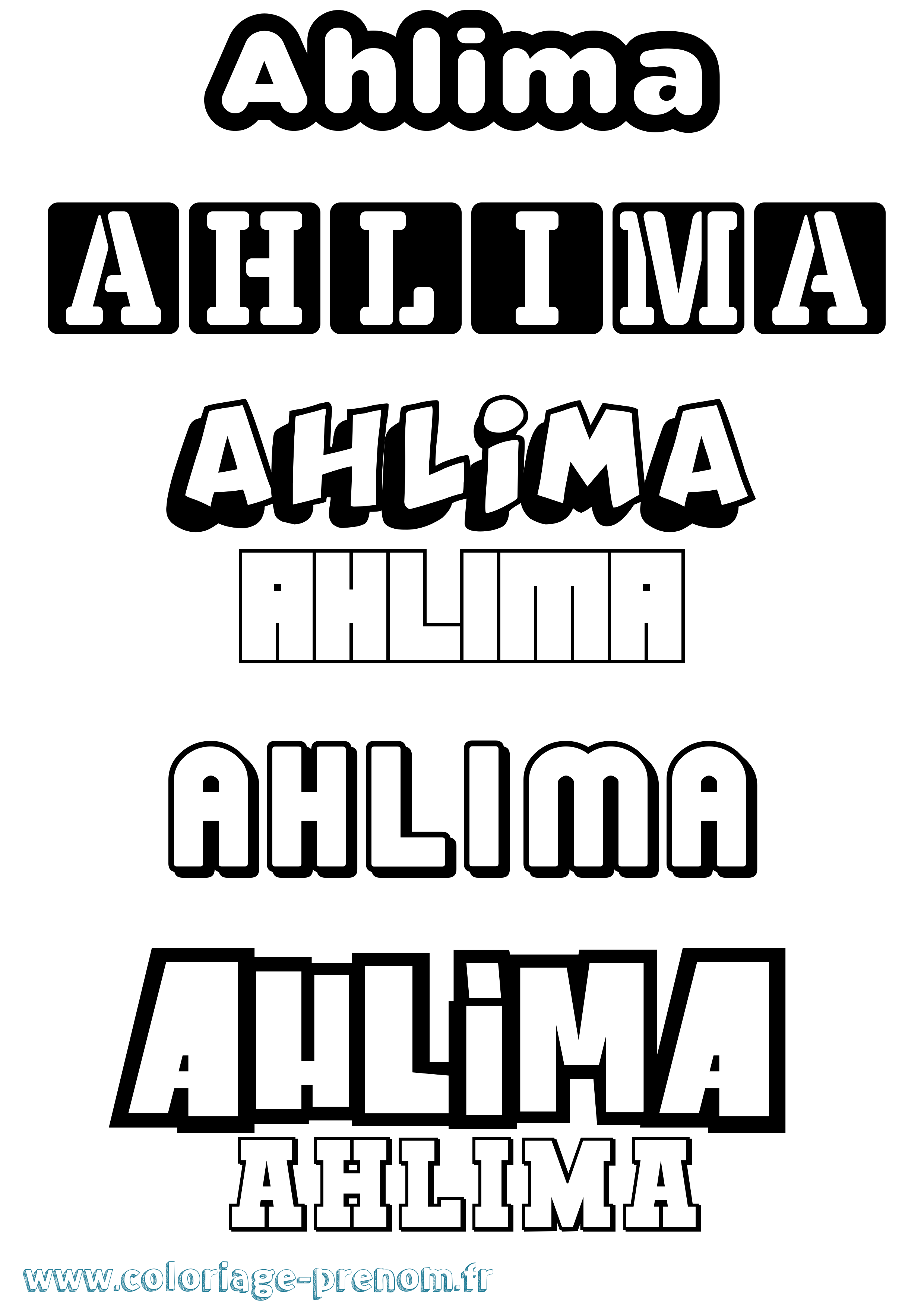Coloriage Ahlima Simple Coloriage prénom Ahlima Simple