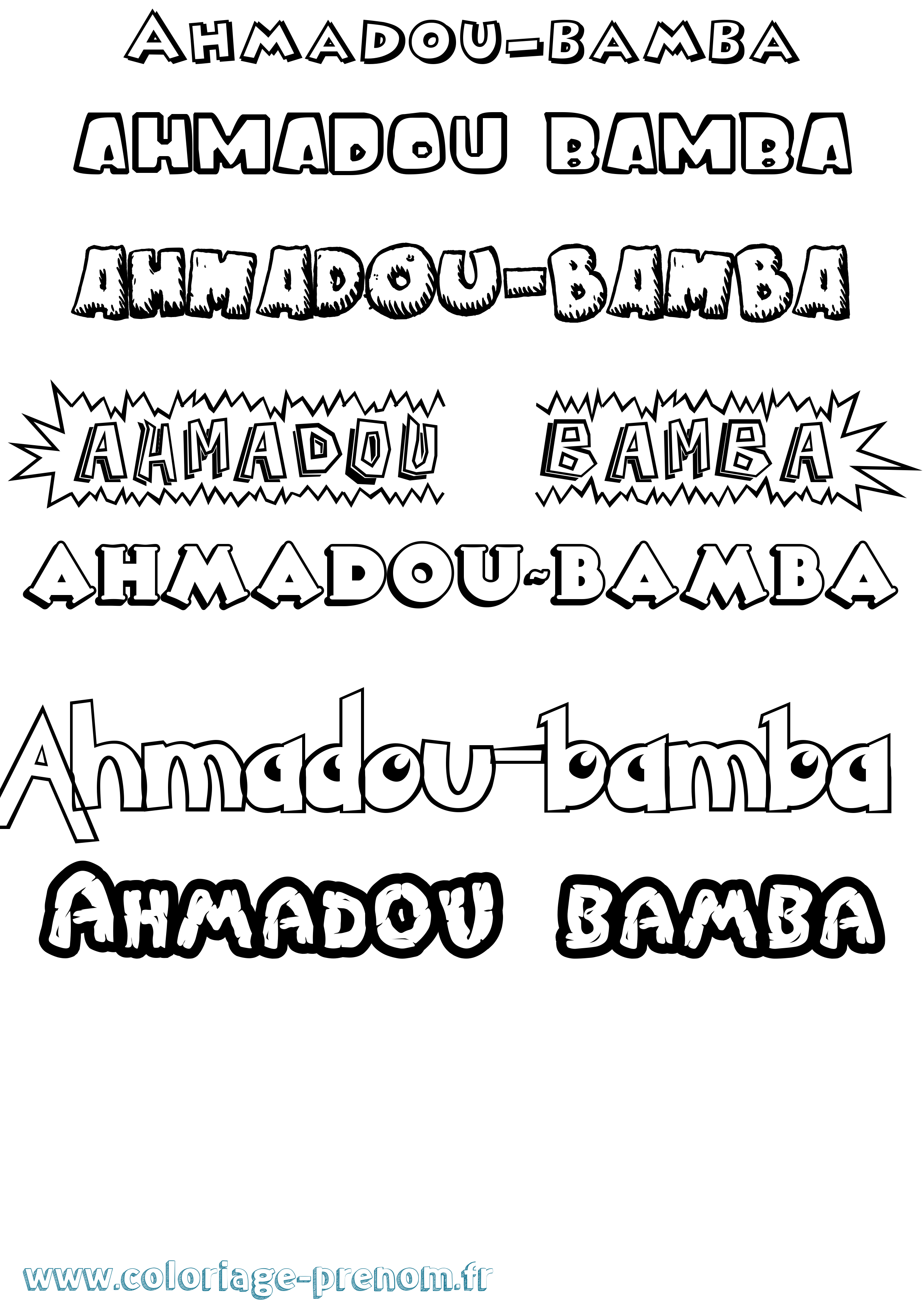 Coloriage Ahmadou-Bamba Dessin Animé Coloriage prénom Ahmadou-Bamba Dessin Animé