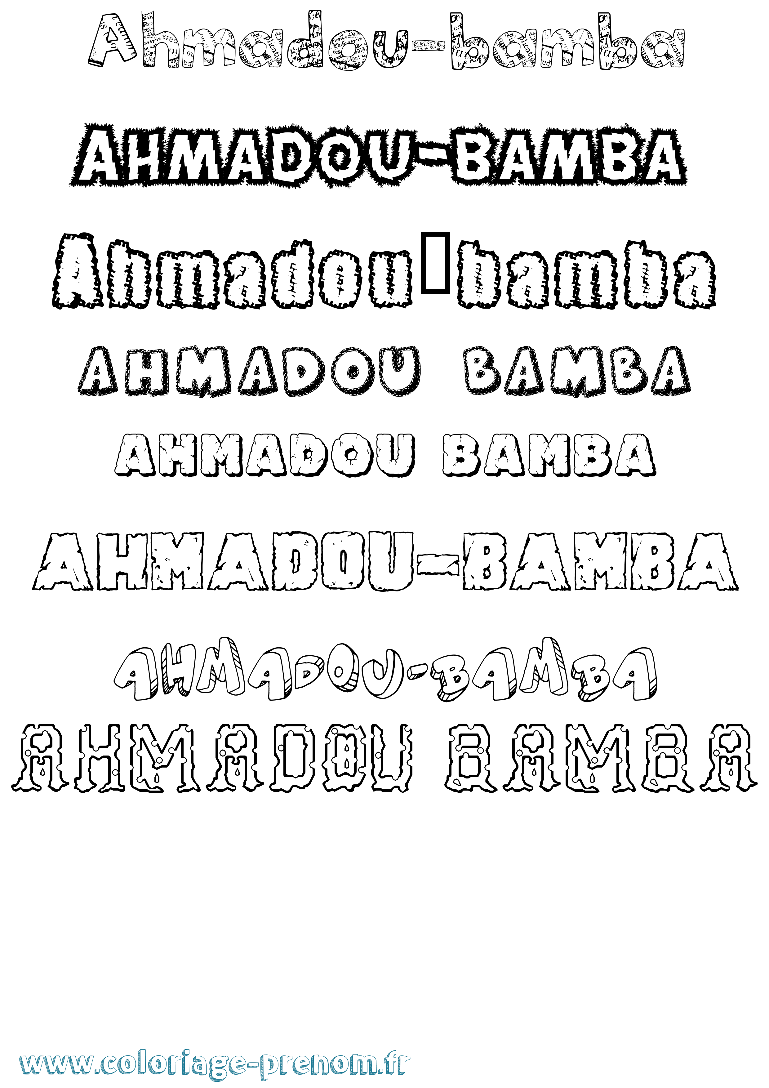 Coloriage Ahmadou-Bamba Destructuré Coloriage prénom Ahmadou-Bamba Destructuré