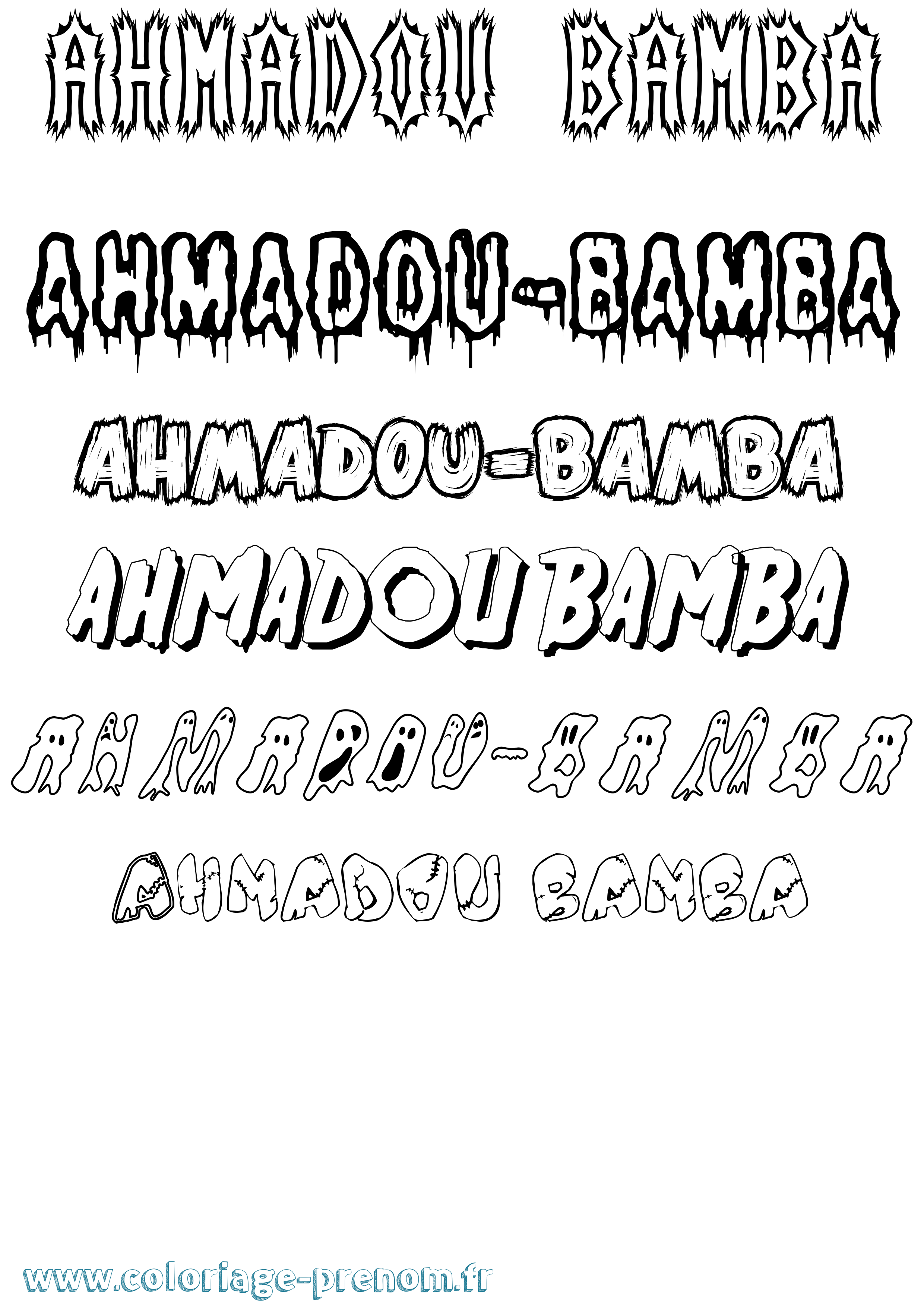 Coloriage Ahmadou-Bamba Frisson Coloriage prénom Ahmadou-Bamba Frisson