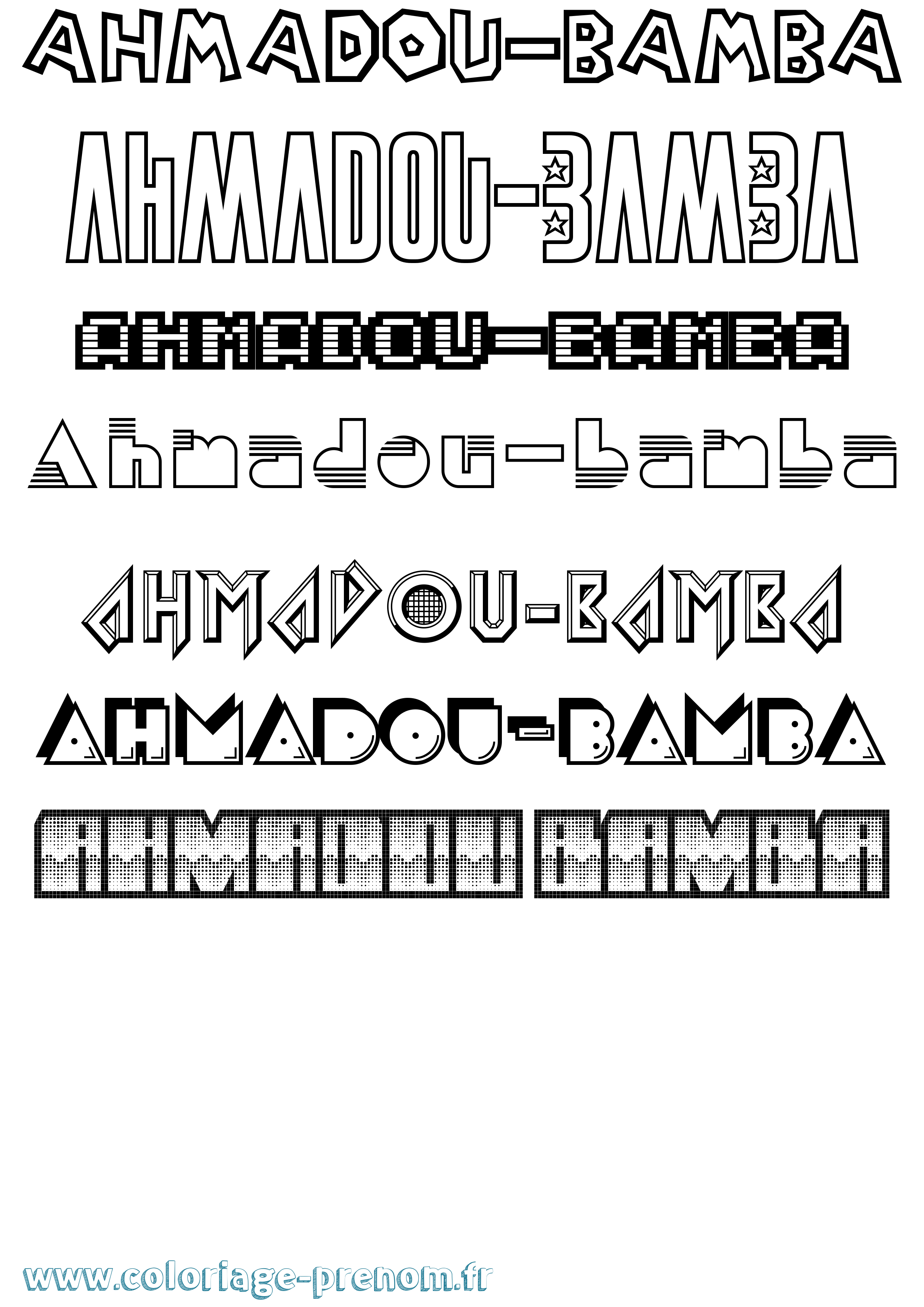 Coloriage Ahmadou-Bamba Jeux Vidéos Coloriage prénom Ahmadou-Bamba Jeux Vidéos