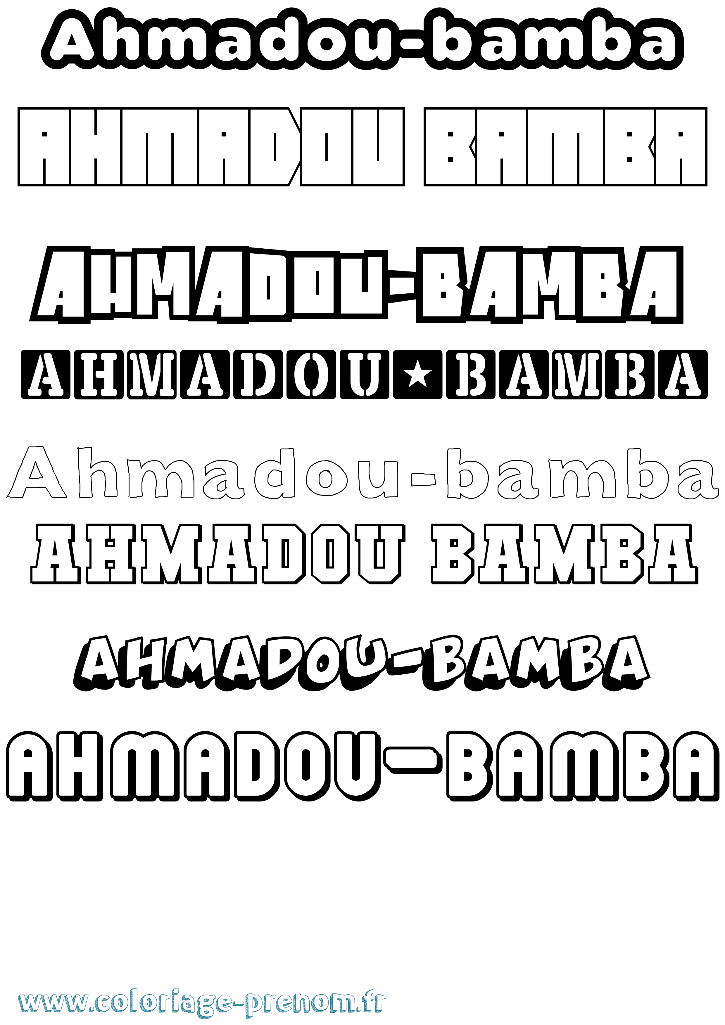Coloriage Ahmadou-Bamba Simple Coloriage prénom Ahmadou-Bamba Simple