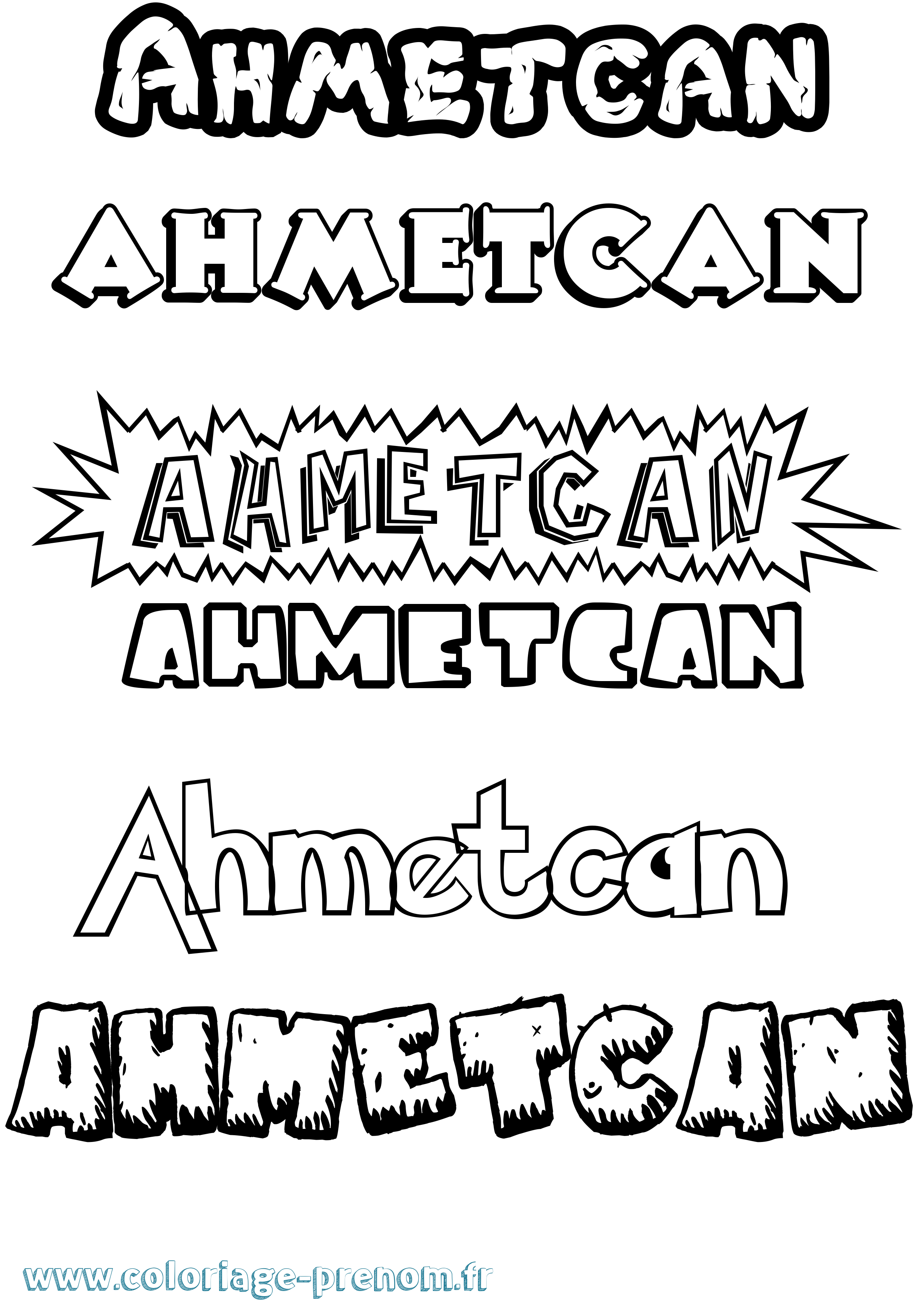 Coloriage Ahmetcan Dessin Animé Coloriage prénom Ahmetcan Dessin Animé