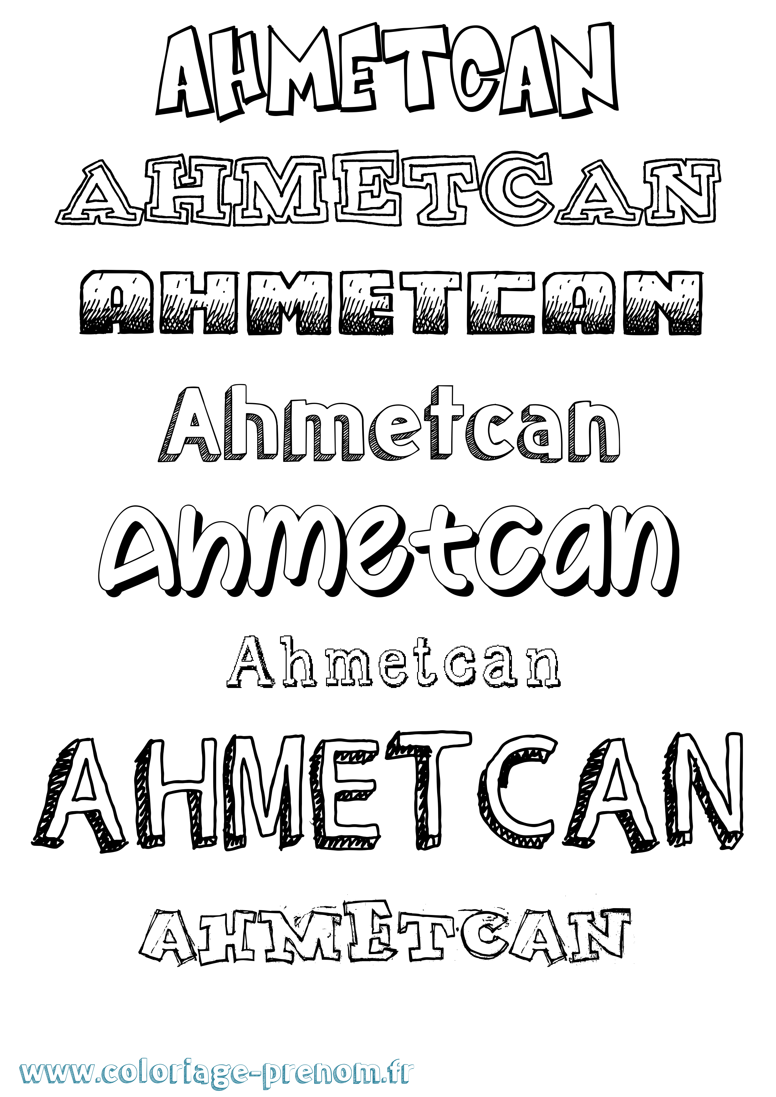 Coloriage Ahmetcan Dessiné Coloriage prénom Ahmetcan Dessiné