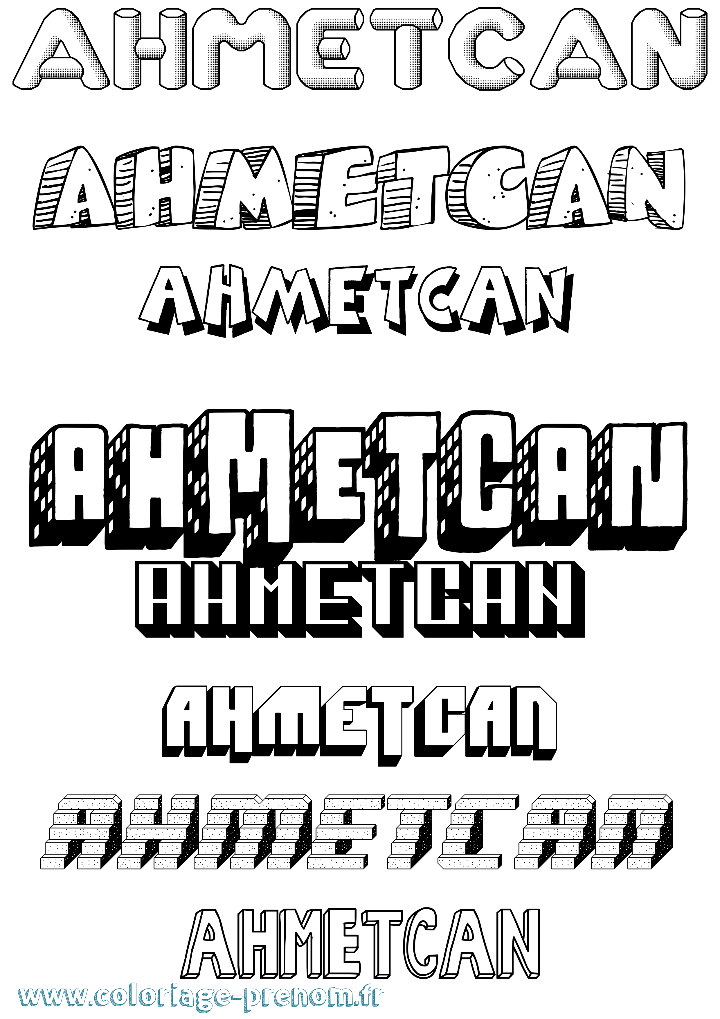 Coloriage Ahmetcan Effet 3D Coloriage prénom Ahmetcan Effet 3D