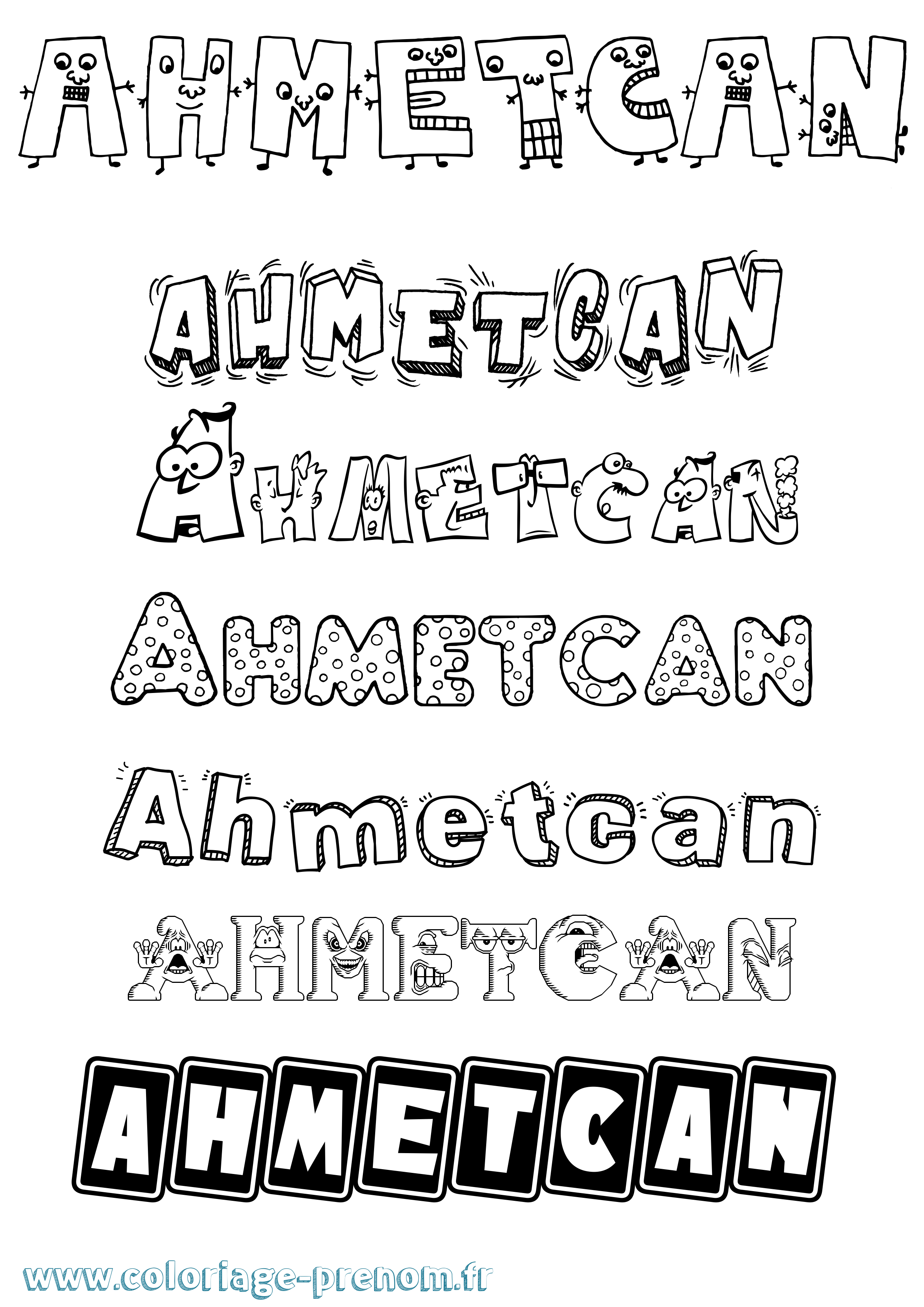 Coloriage Ahmetcan Fun Coloriage prénom Ahmetcan Fun