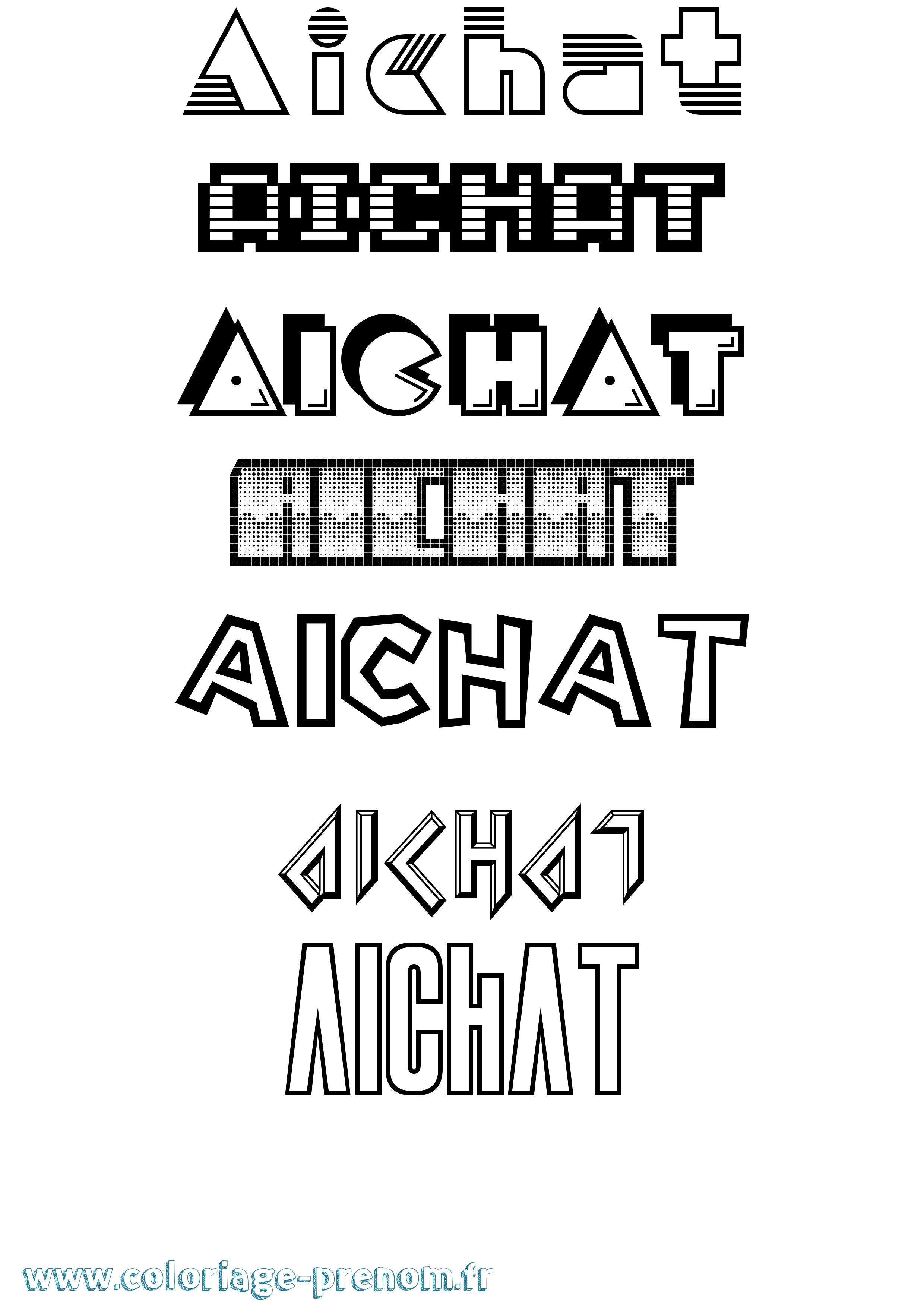 Coloriage Aichat Jeux Vidéos Coloriage prénom Aichat Jeux Vidéos