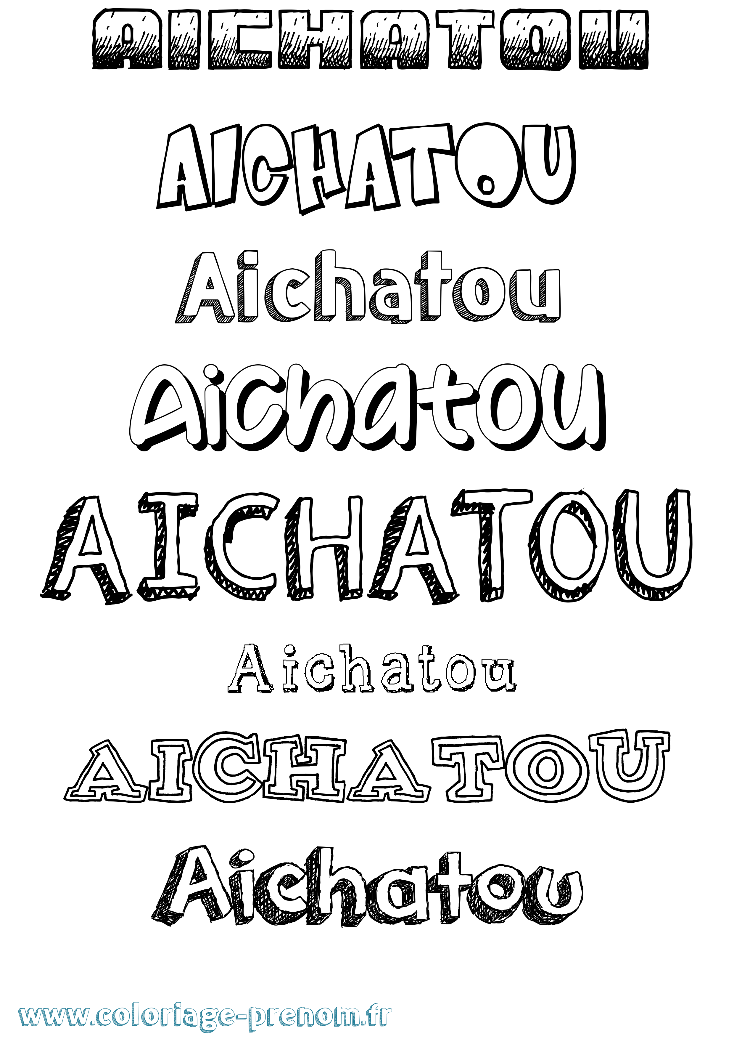 Coloriage Aichatou Dessiné Coloriage prénom Aichatou Dessiné