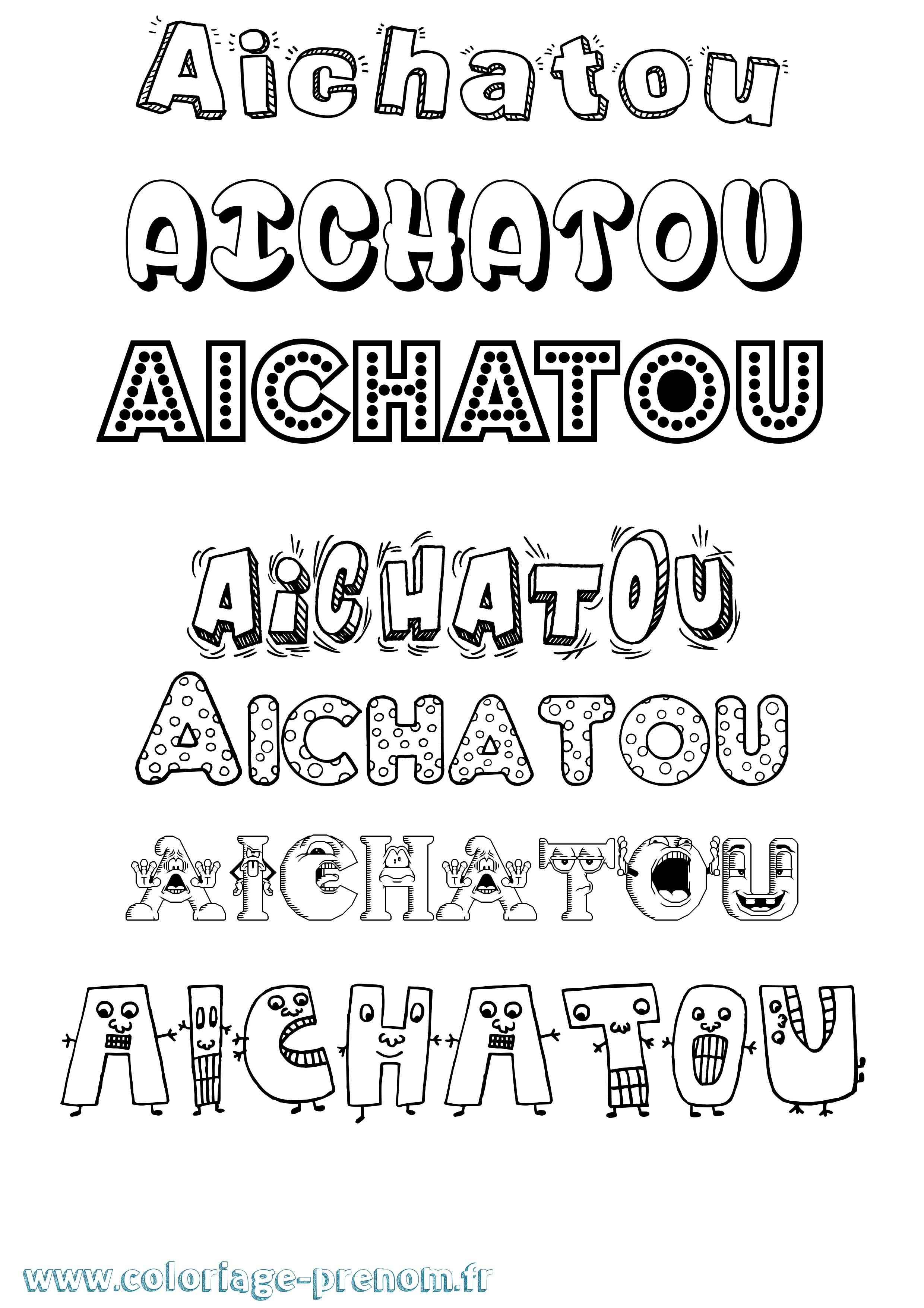 Coloriage Aichatou Fun Coloriage prénom Aichatou Fun