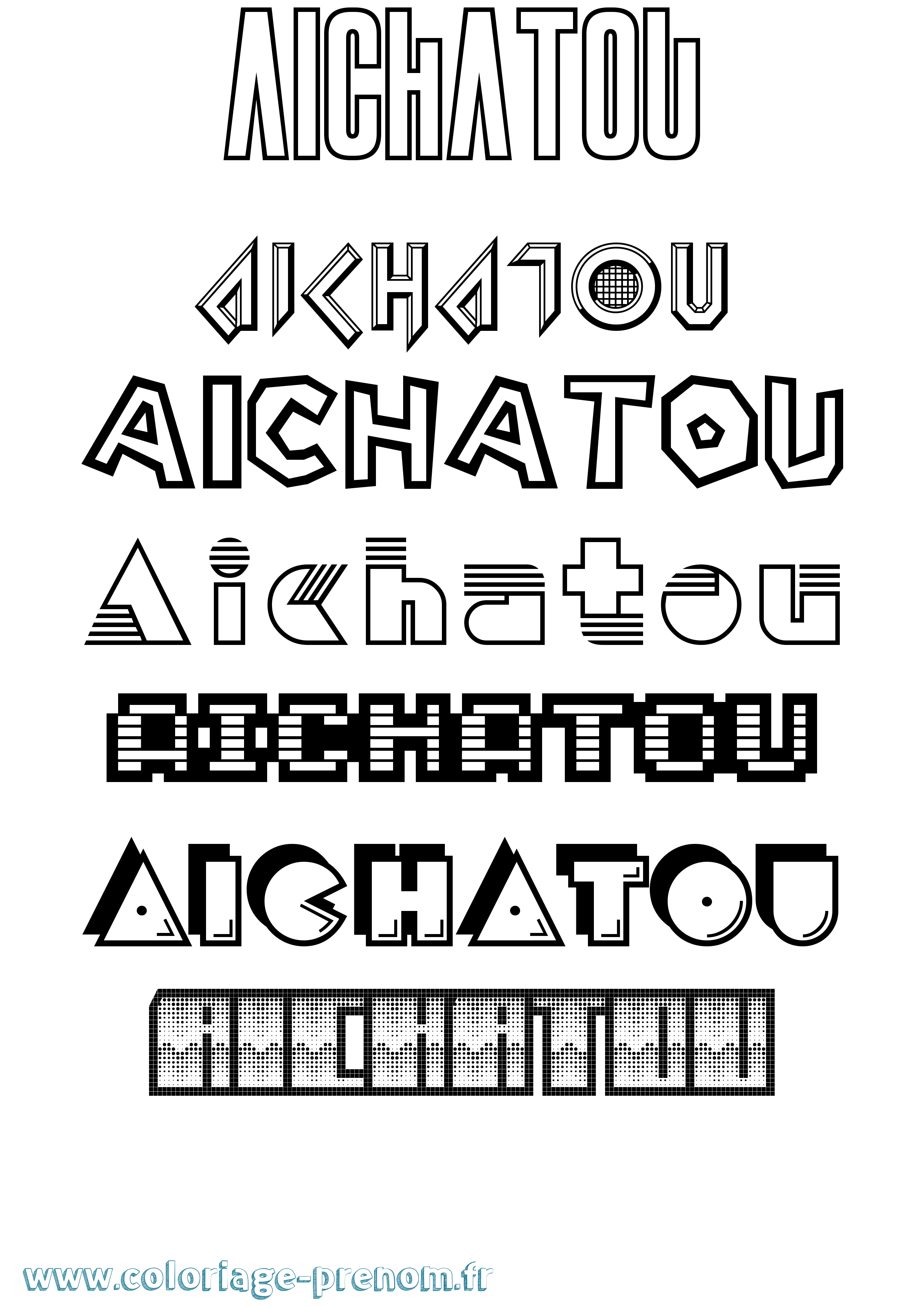 Coloriage Aichatou Jeux Vidéos Coloriage prénom Aichatou Jeux Vidéos