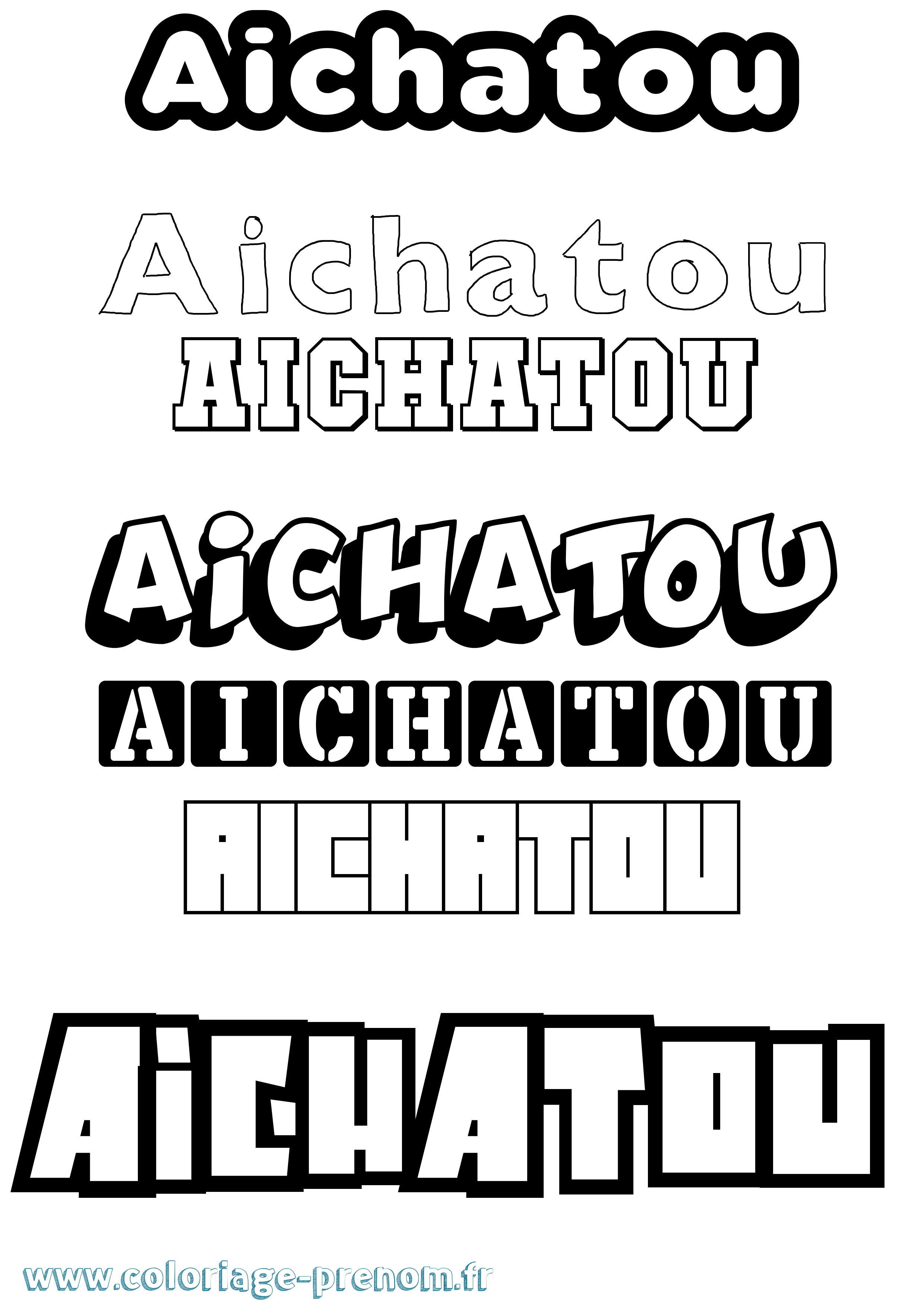 Coloriage Aichatou Simple Coloriage prénom Aichatou Simple