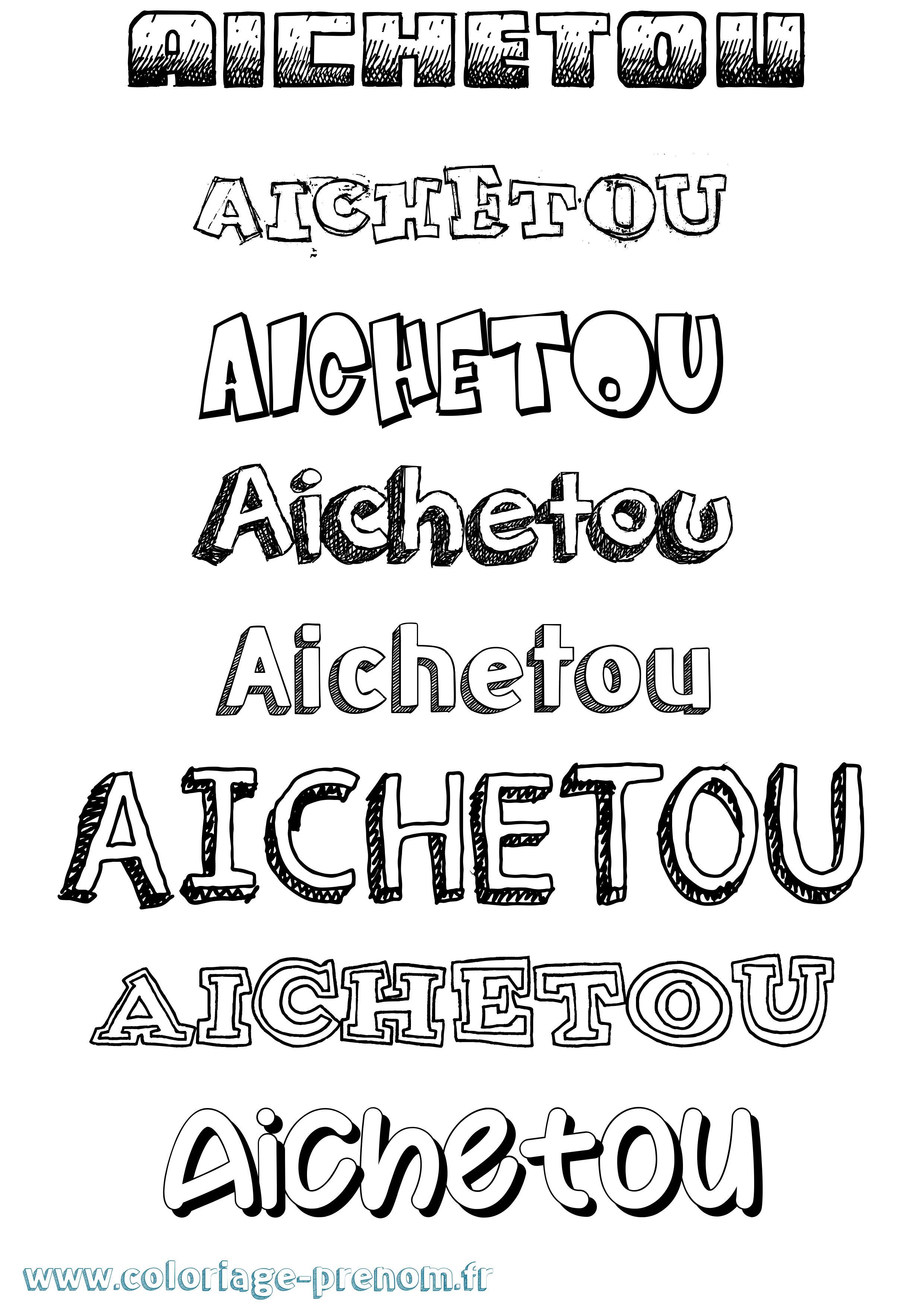 Coloriage Aichetou Dessiné Coloriage prénom Aichetou Dessiné