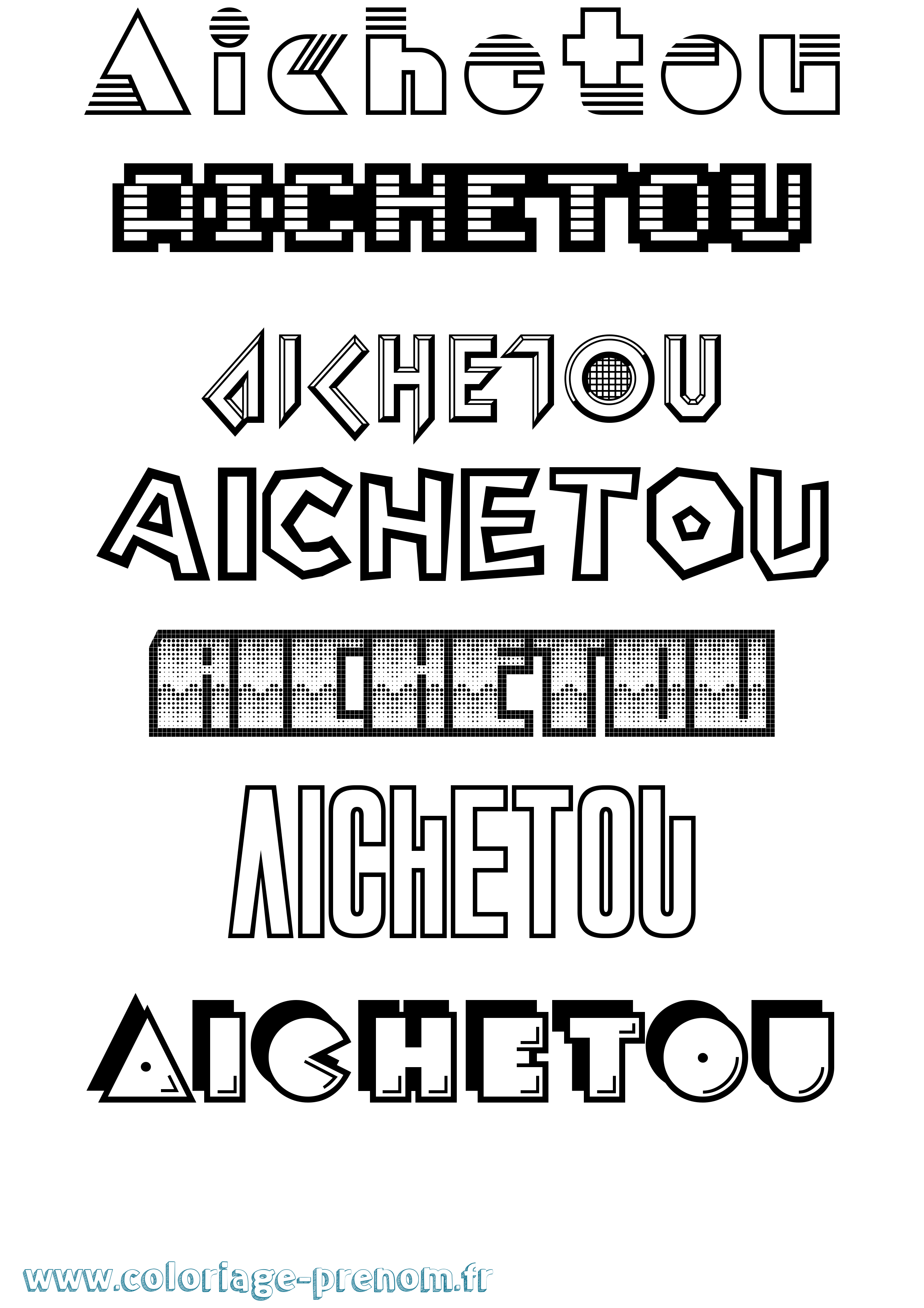 Coloriage Aichetou Jeux Vidéos Coloriage prénom Aichetou Jeux Vidéos