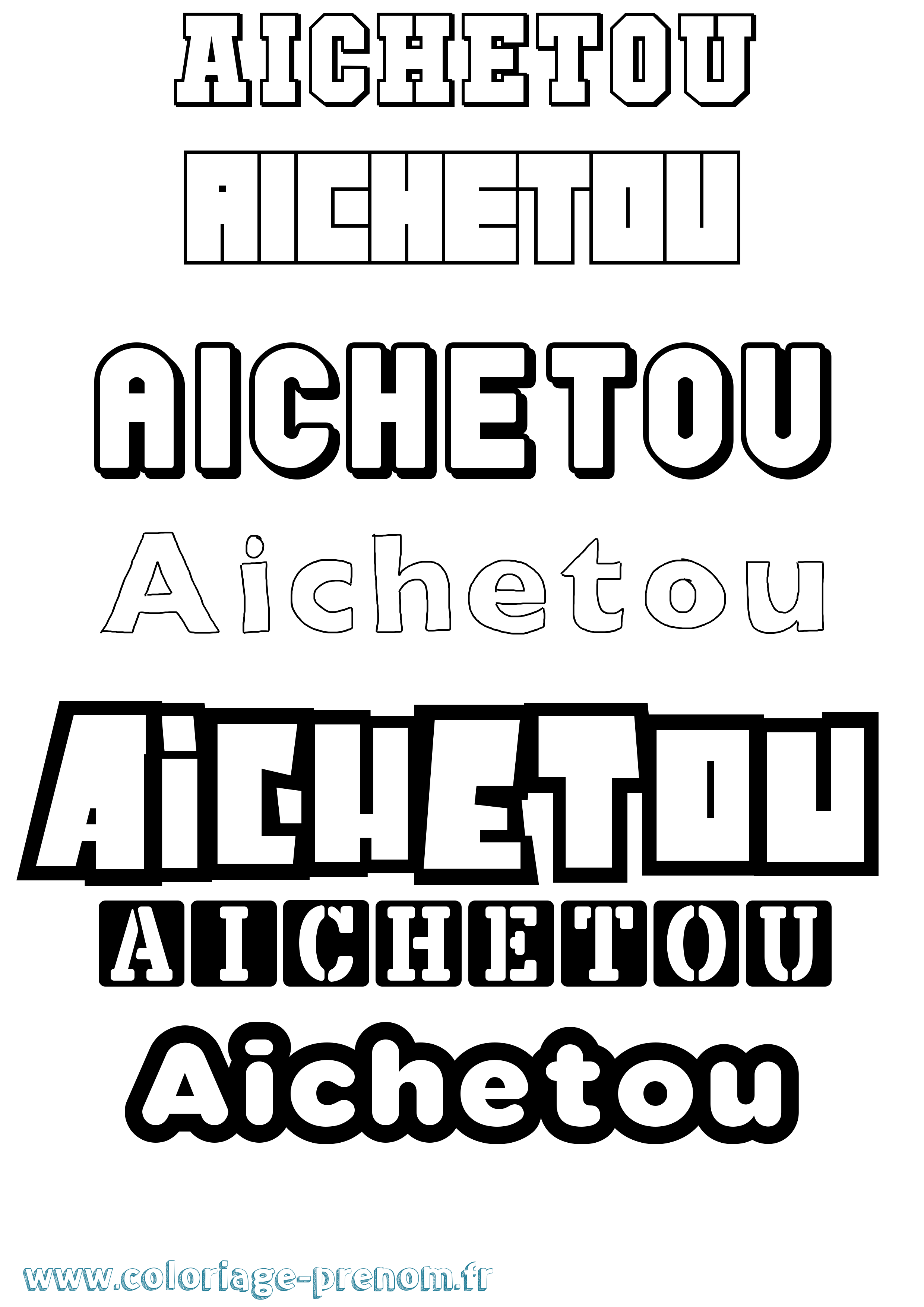 Coloriage Aichetou Simple Coloriage prénom Aichetou Simple