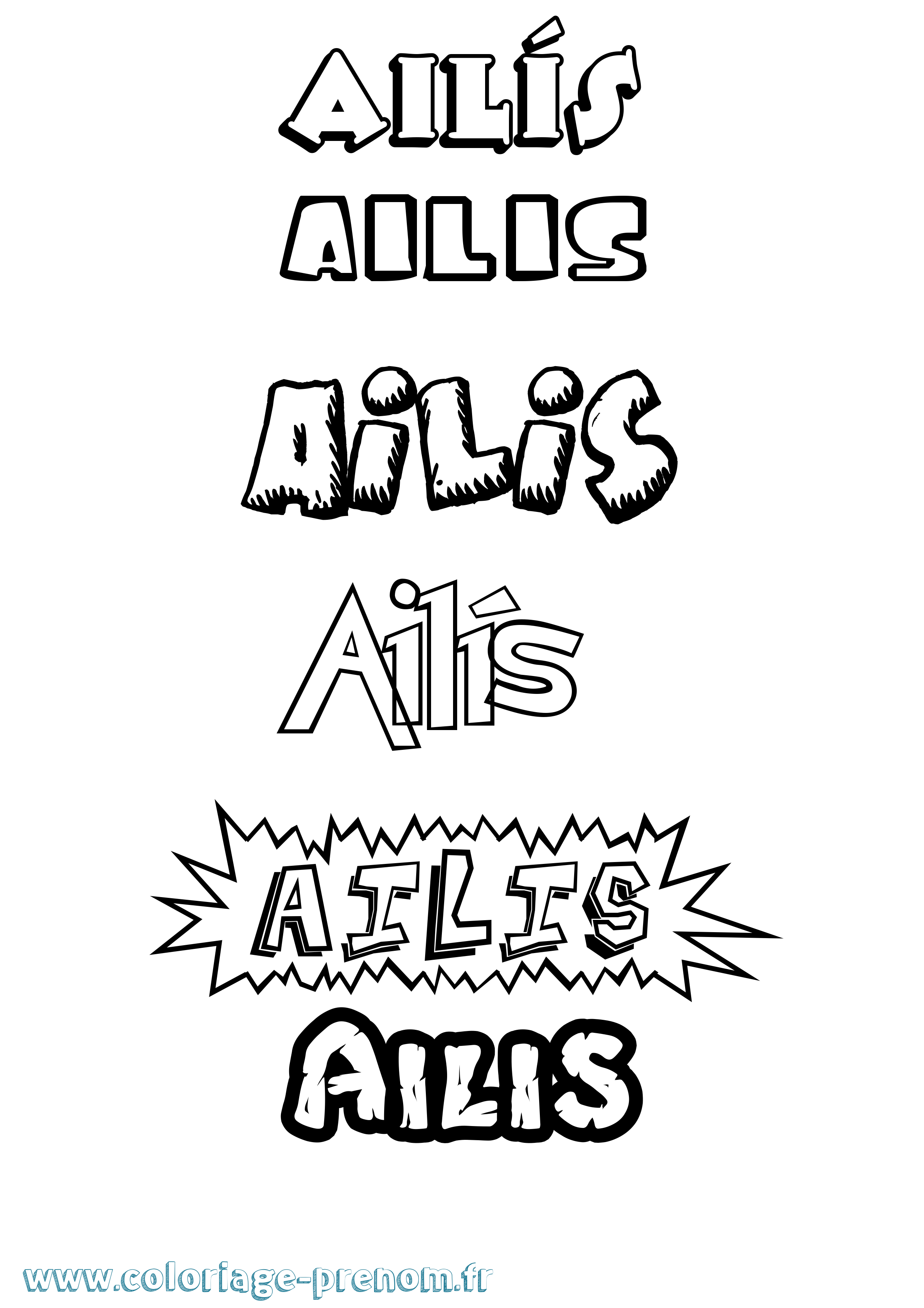 Coloriage Ailís Dessin Animé Coloriage prénom Ailís Dessin Animé