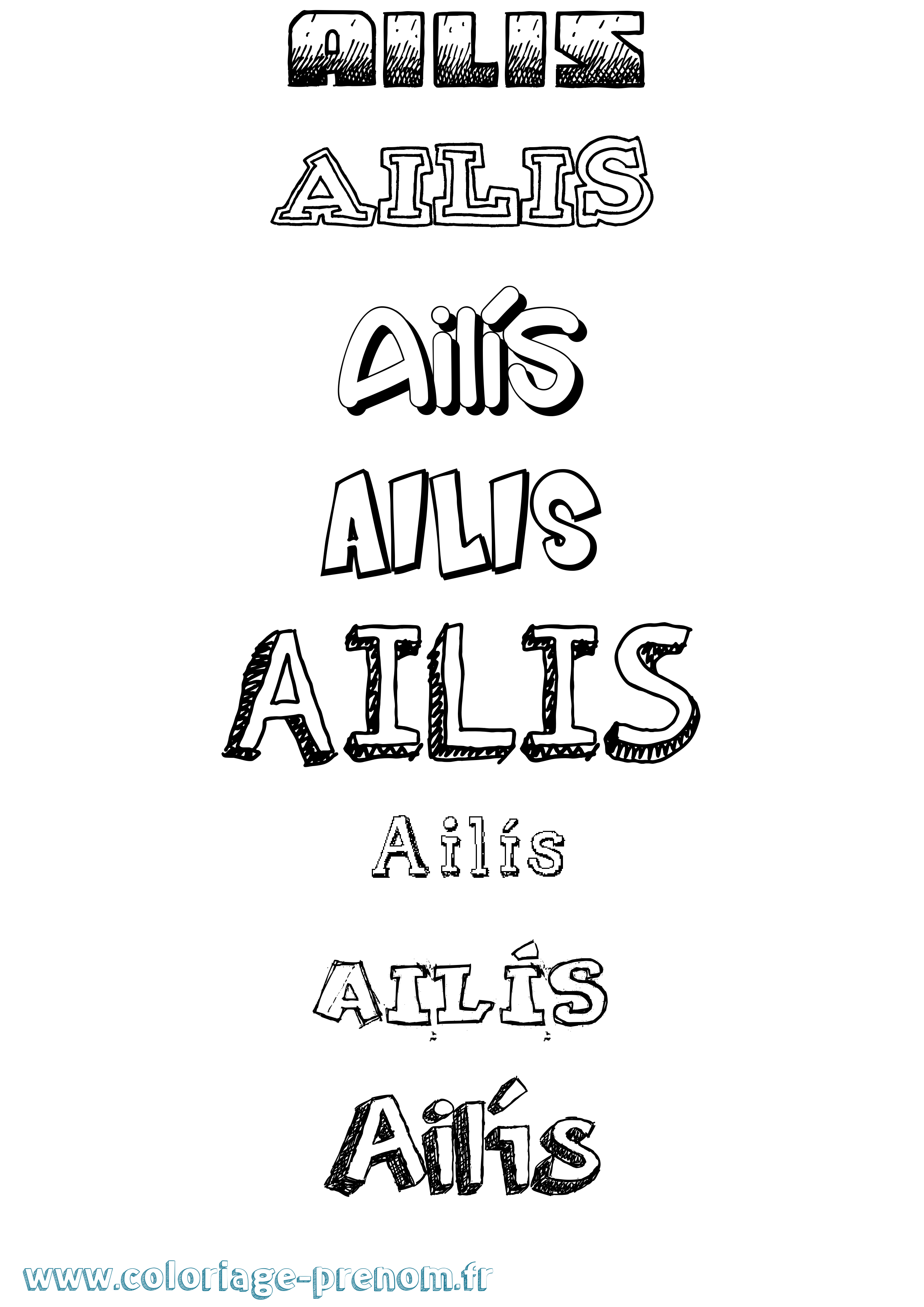 Coloriage Ailís Dessiné Coloriage prénom Ailís Dessiné