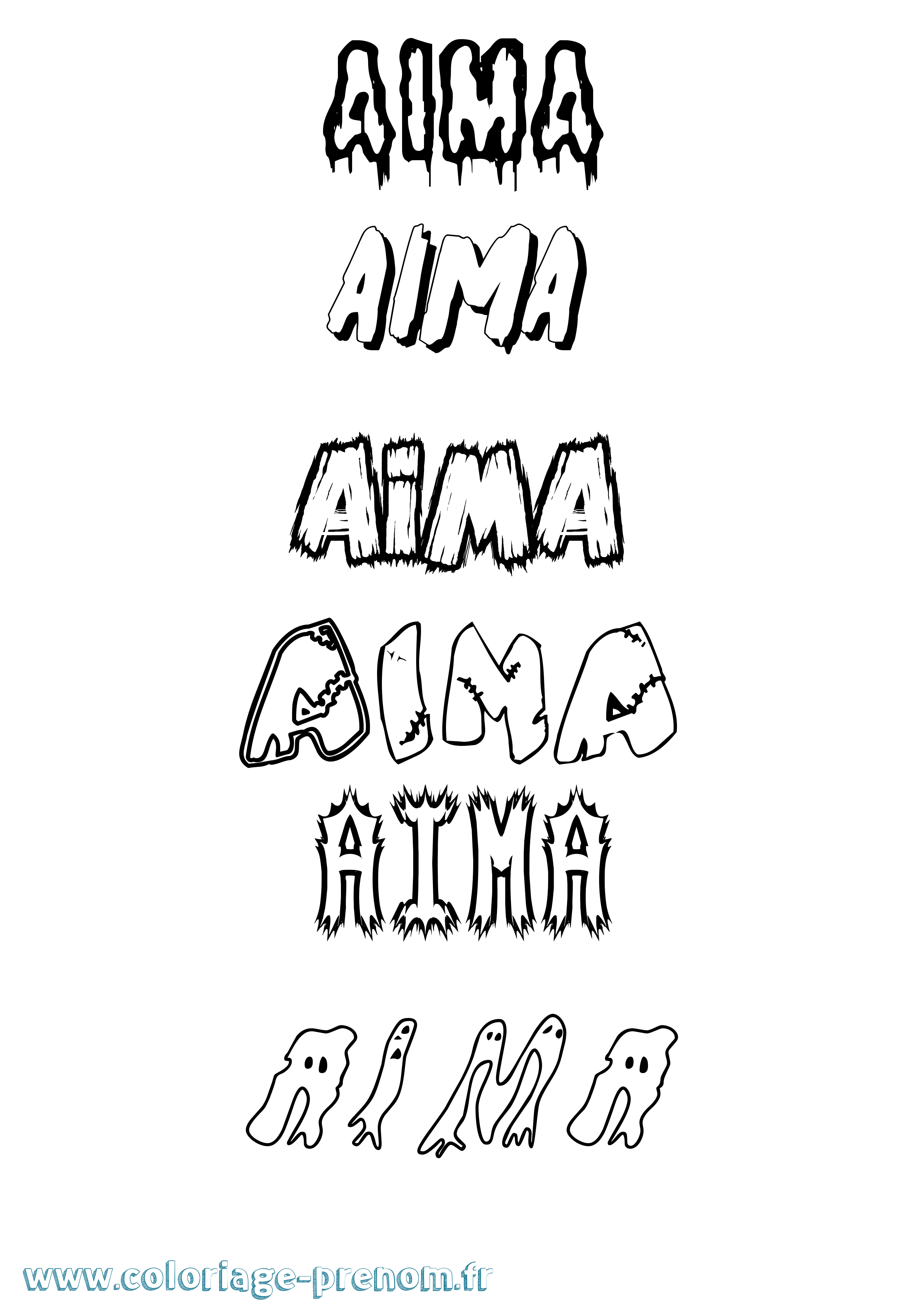 Coloriage Aima Frisson Coloriage prénom Aima Frisson
