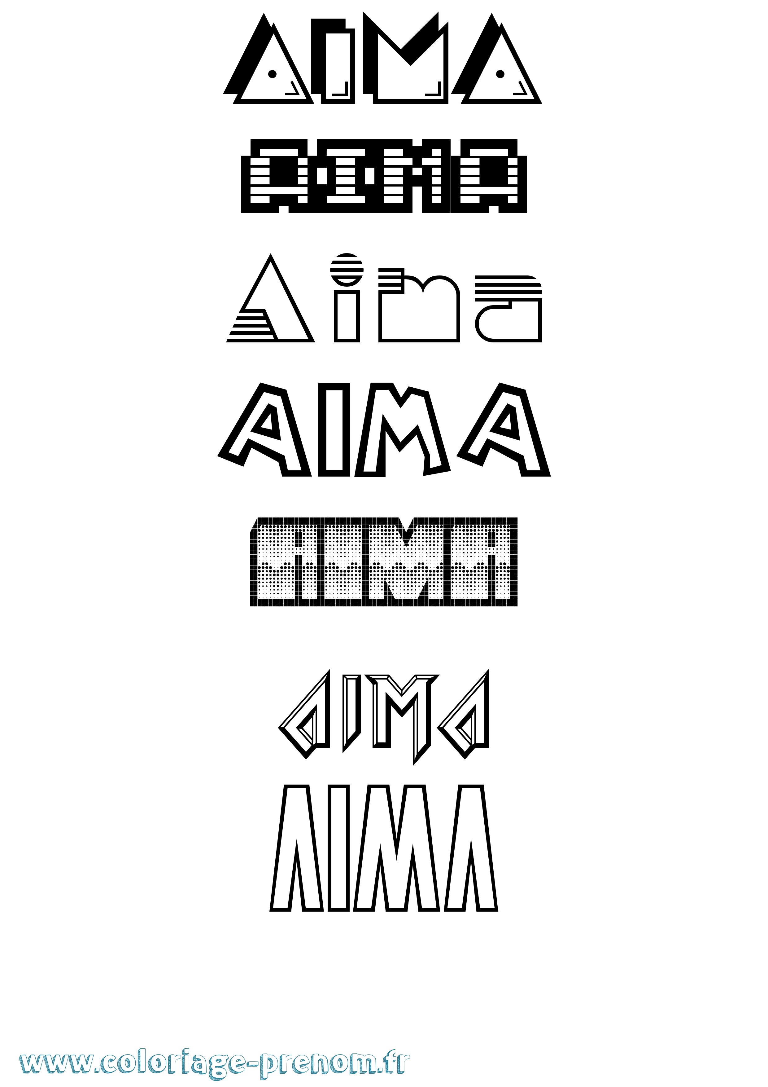 Coloriage Aima Jeux Vidéos Coloriage prénom Aima Jeux Vidéos