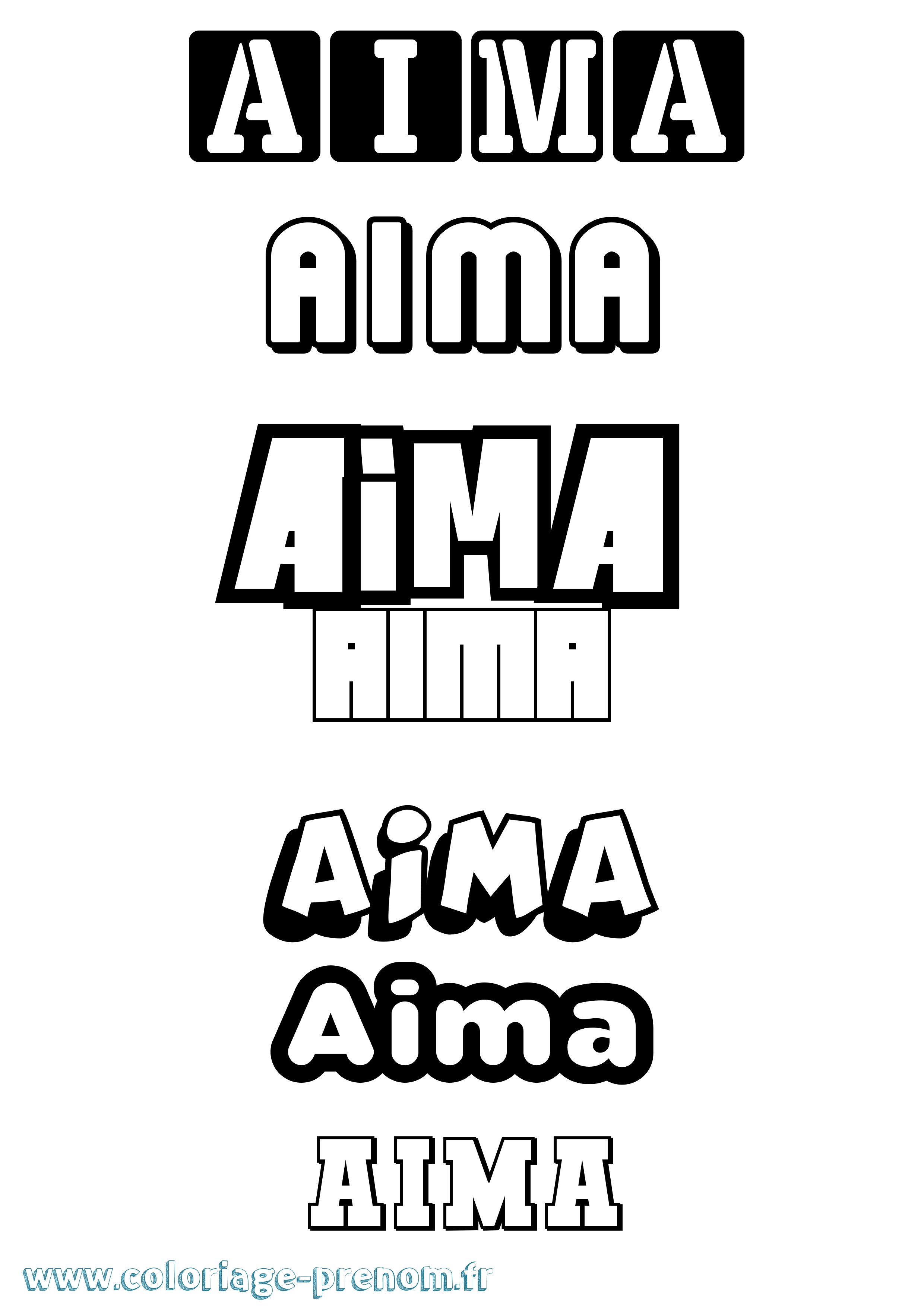 Coloriage Aima Simple Coloriage prénom Aima Simple