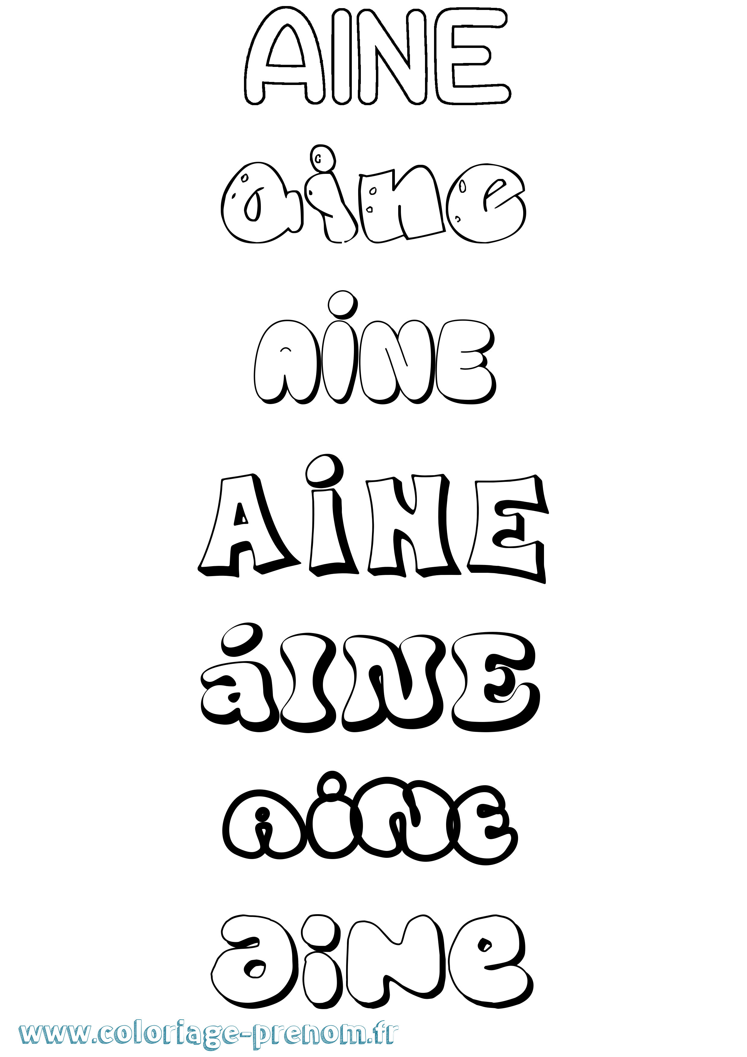 Coloriage Áine Bubble Coloriage prénom Áine Bubble