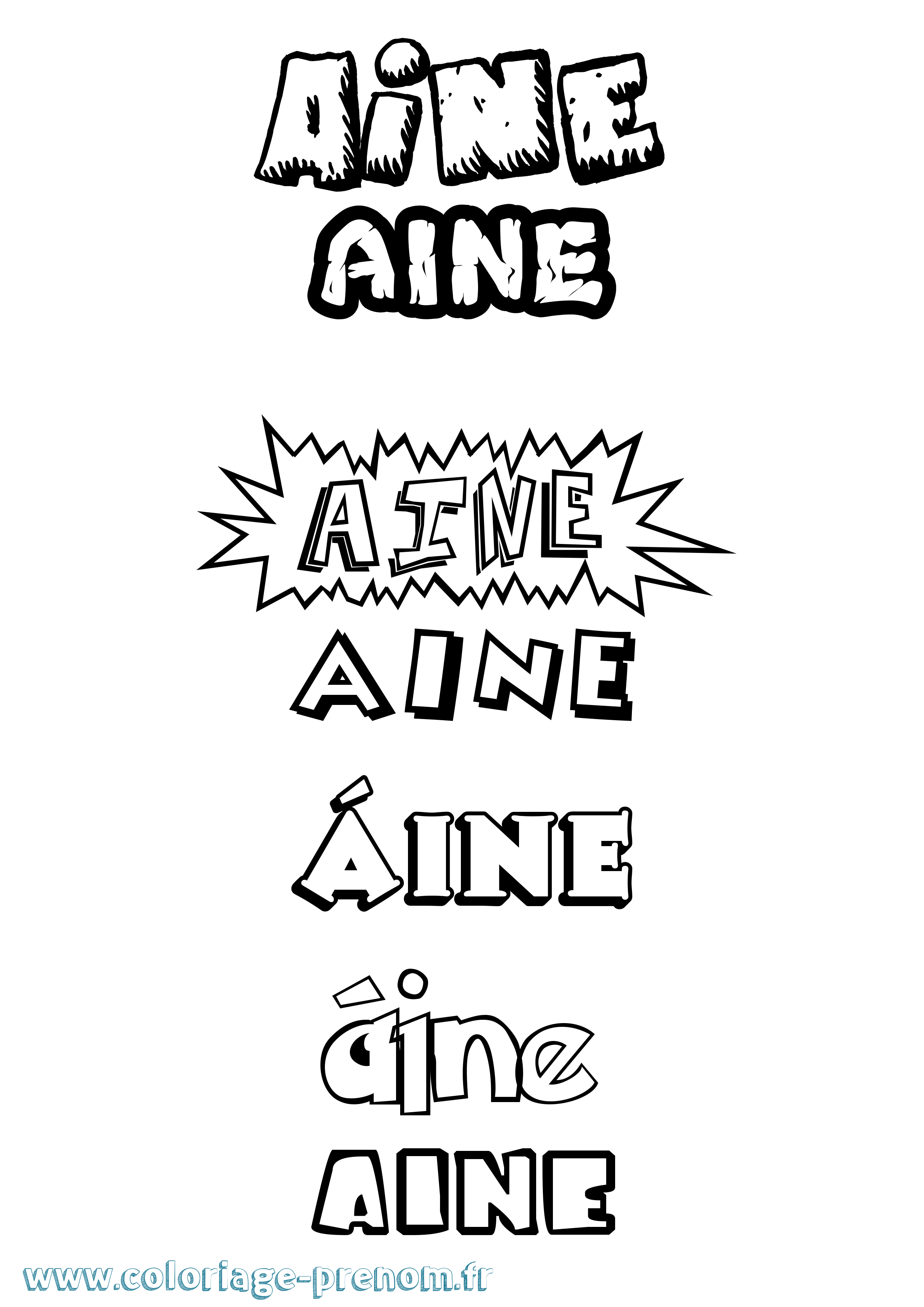 Coloriage Áine Dessin Animé Coloriage prénom Áine Dessin Animé