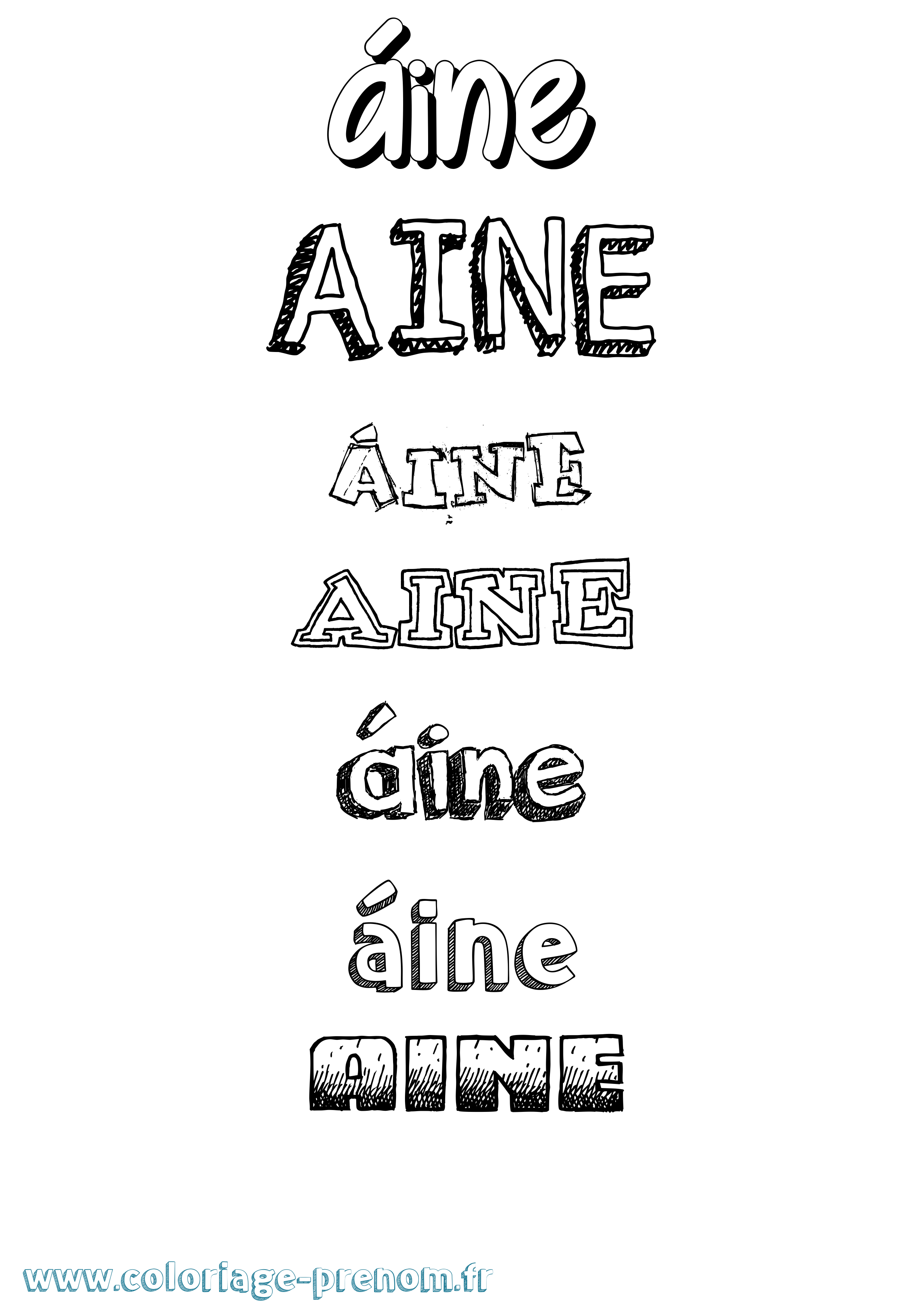 Coloriage Áine Dessiné Coloriage prénom Áine Dessiné