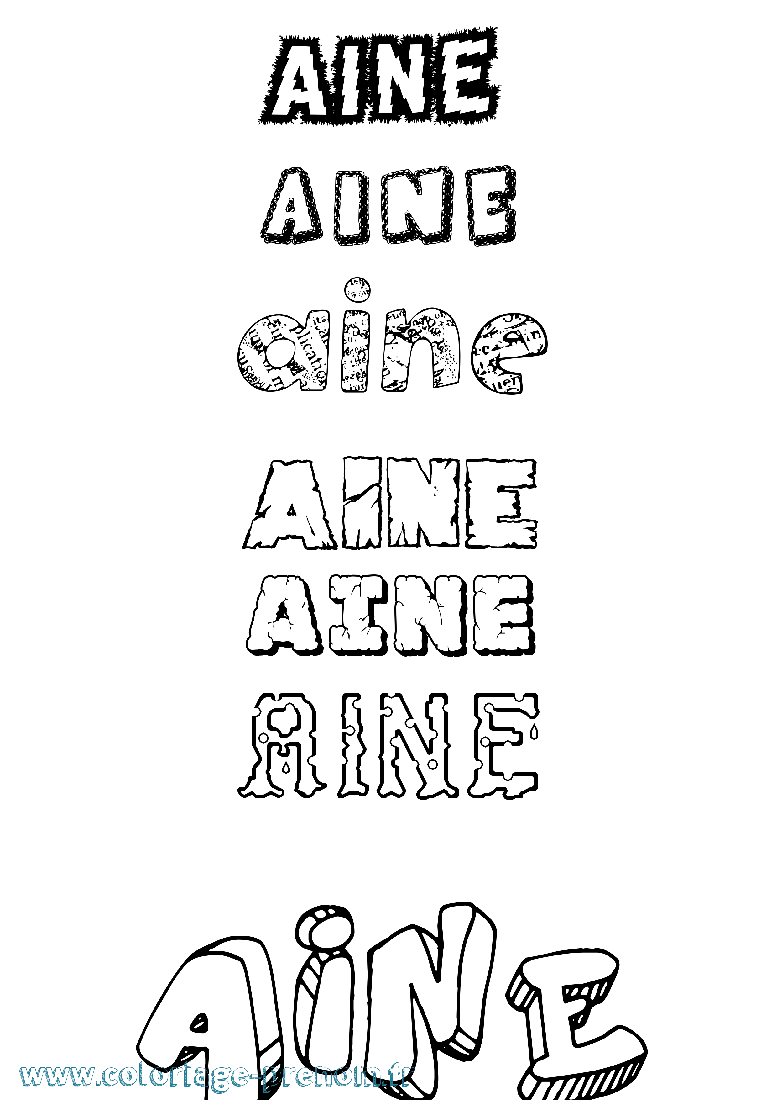 Coloriage Áine Destructuré Coloriage prénom Áine Destructuré