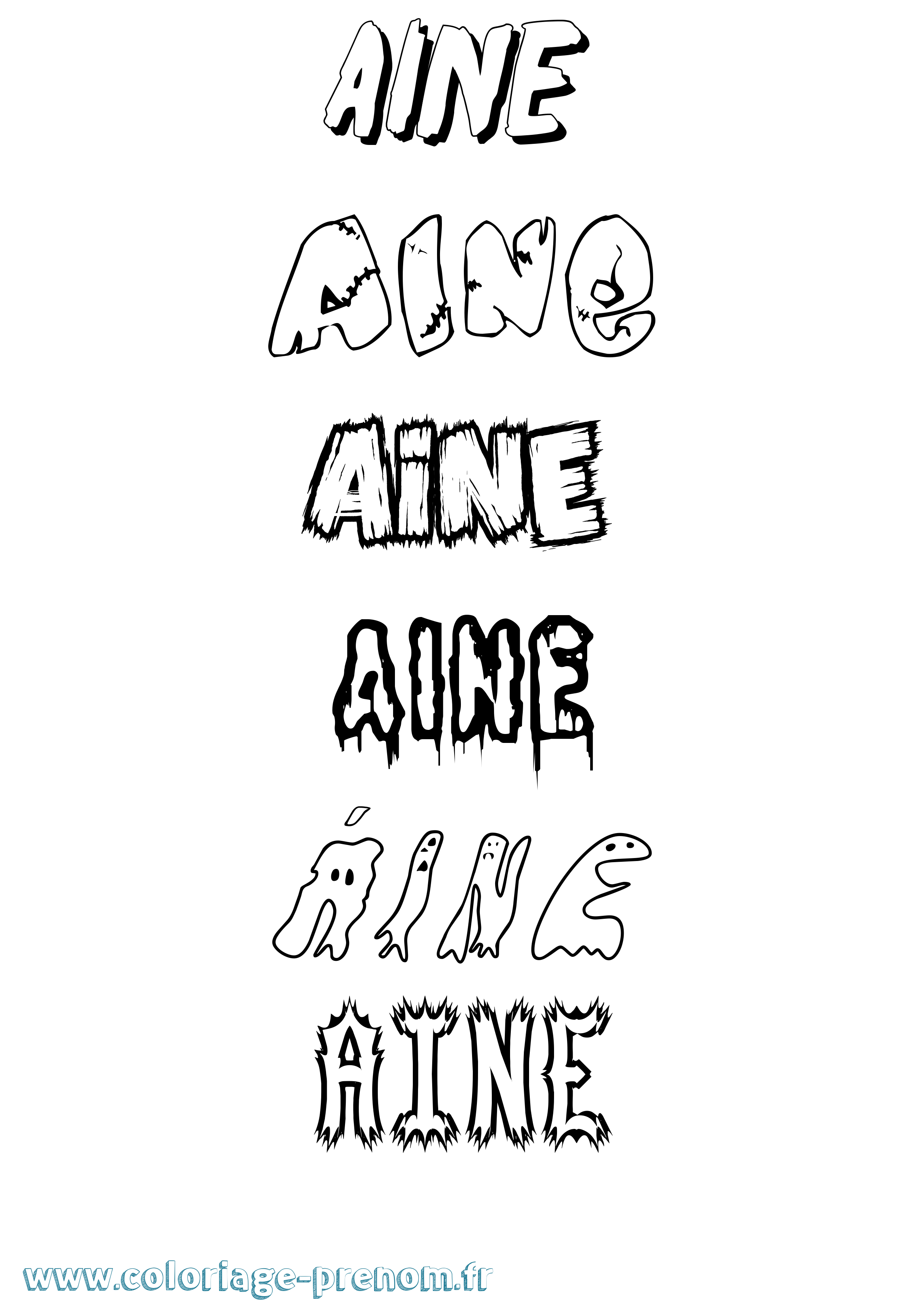 Coloriage Áine Frisson Coloriage prénom Áine Frisson