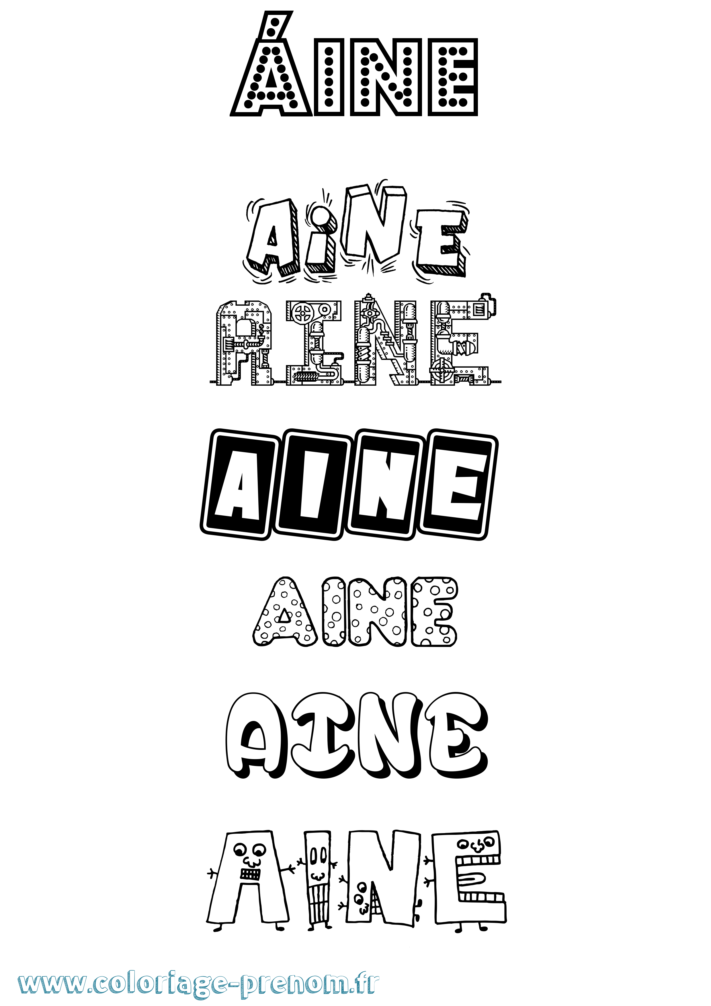 Coloriage Áine Fun Coloriage prénom Áine Fun