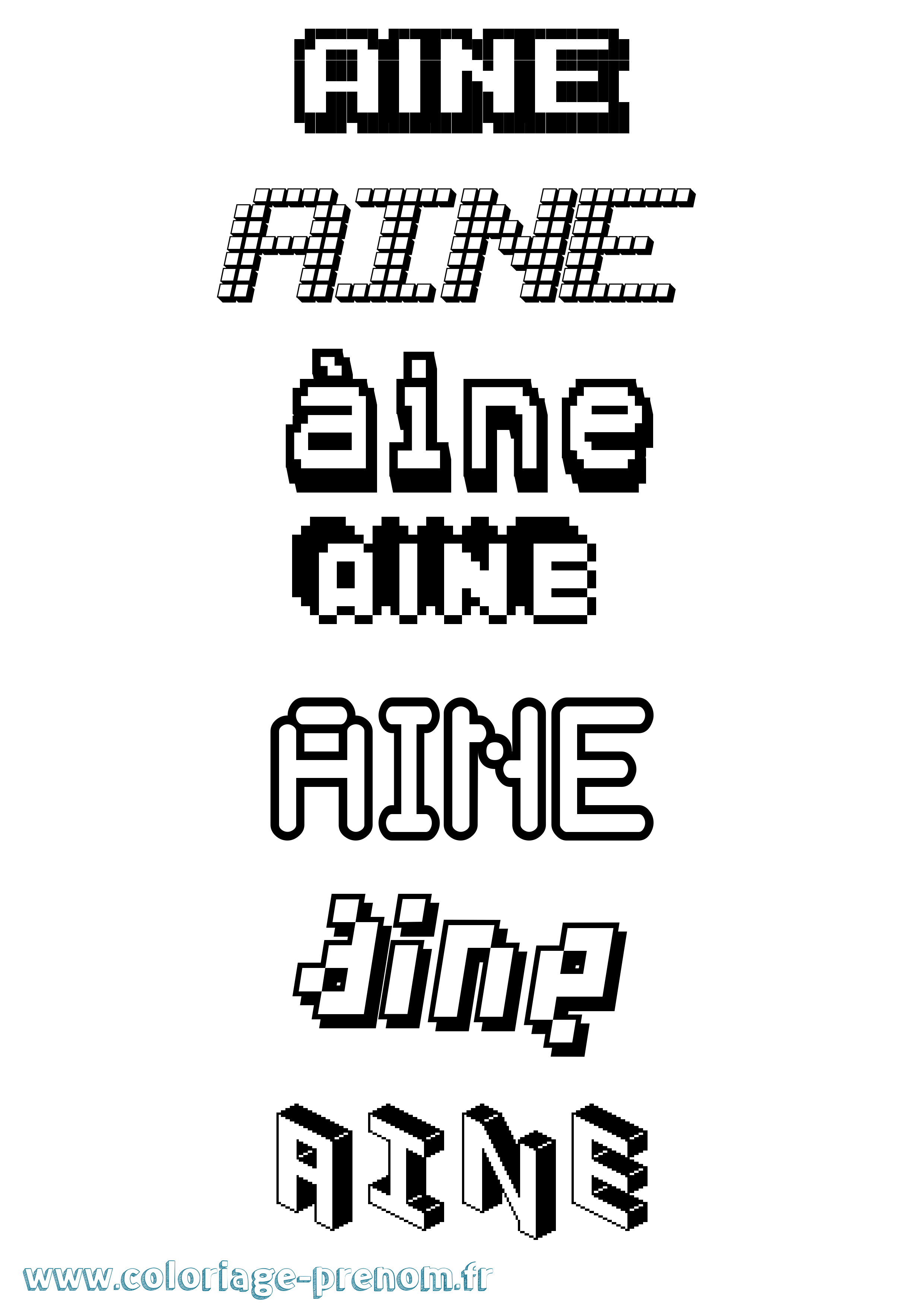 Coloriage Áine Pixel Coloriage prénom Áine Pixel