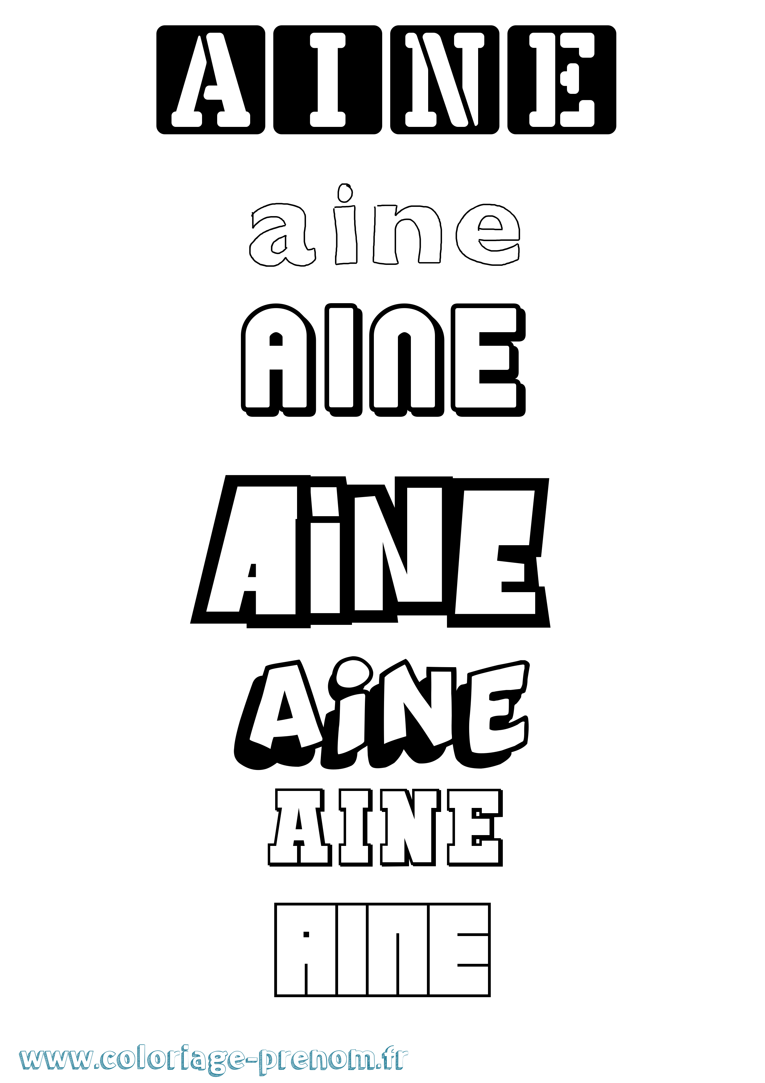 Coloriage Áine Simple Coloriage prénom Áine Simple
