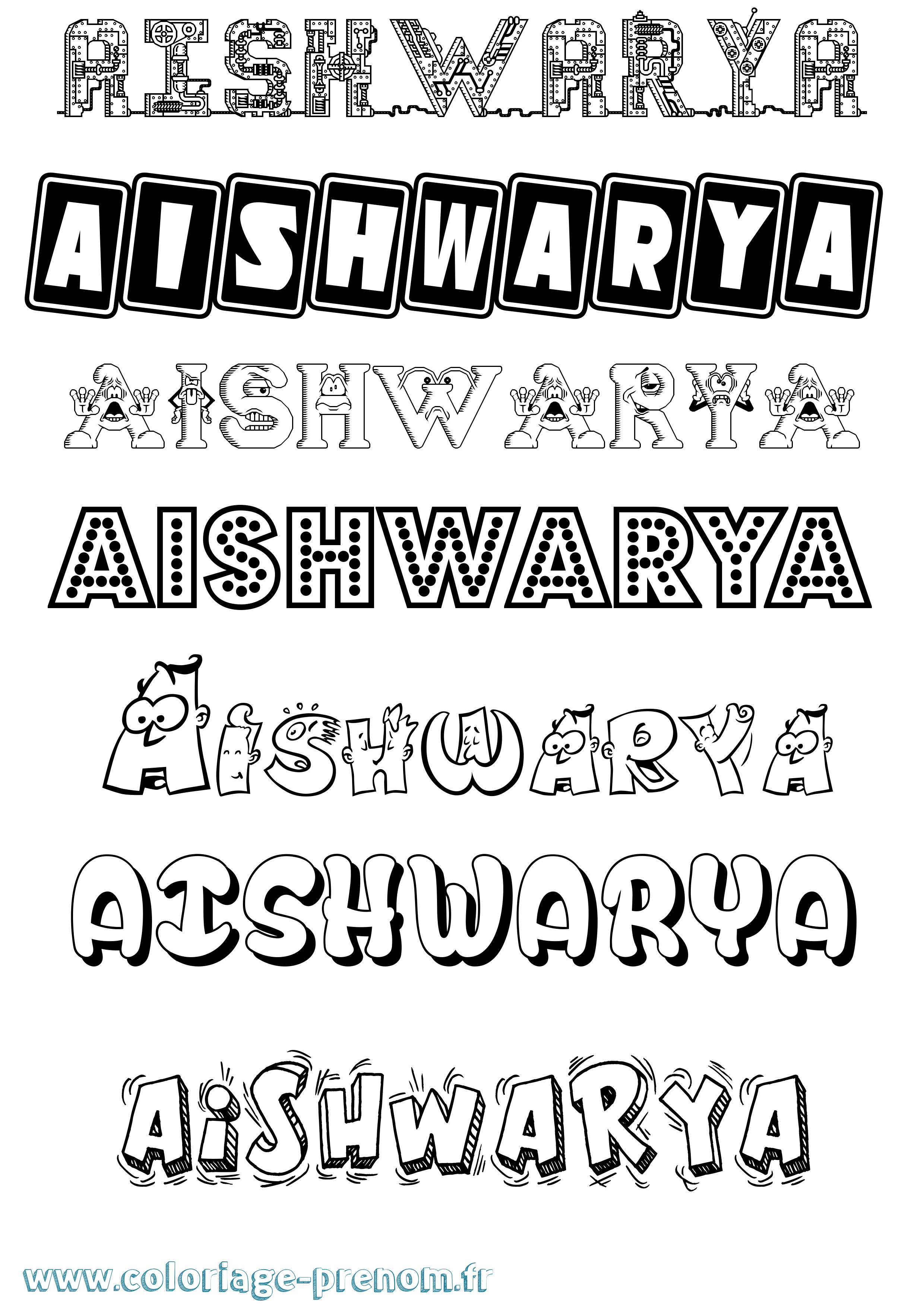 Coloriage Aishwarya Fun Coloriage prénom Aishwarya Fun