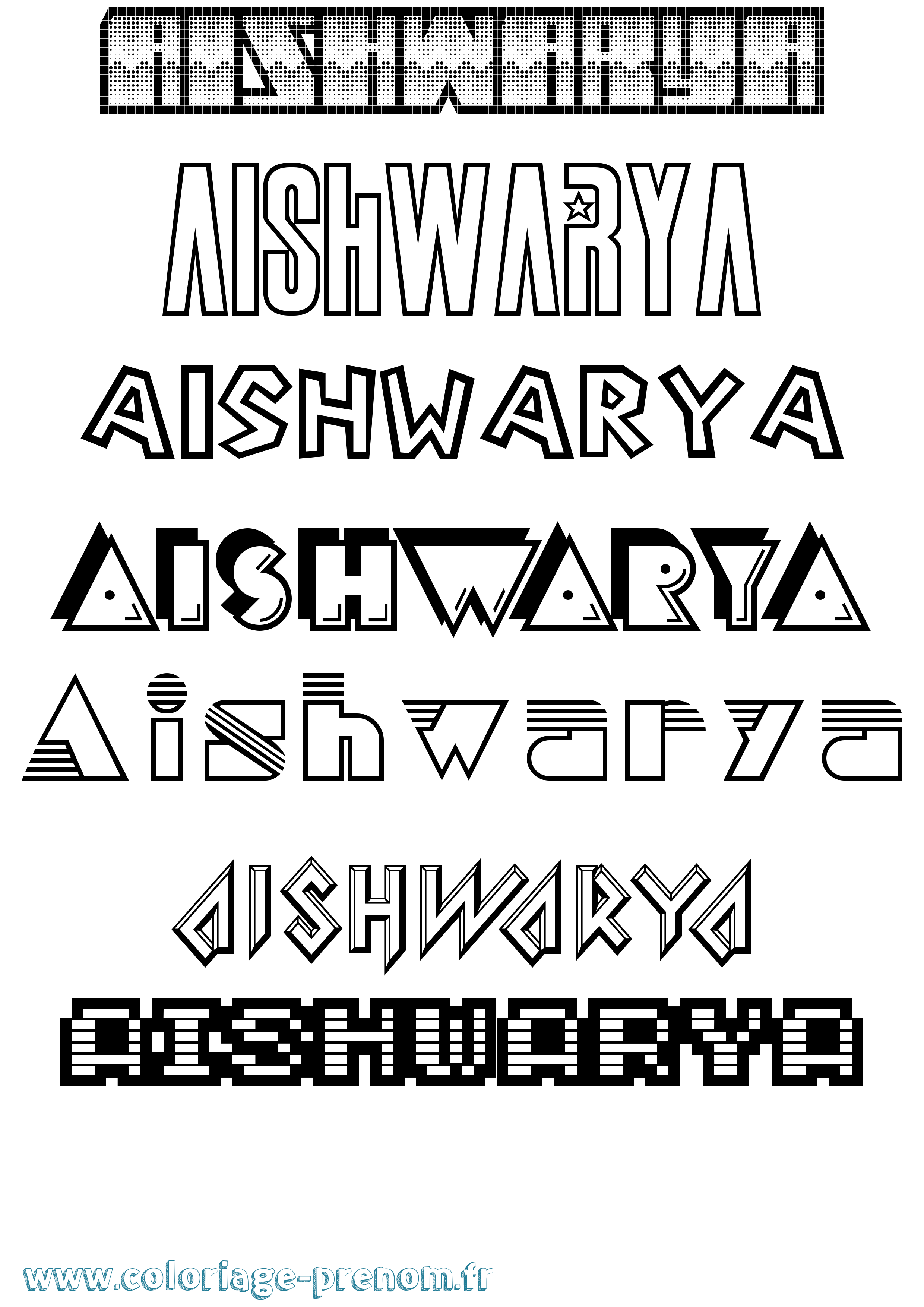 Coloriage Aishwarya Jeux Vidéos Coloriage prénom Aishwarya Jeux Vidéos