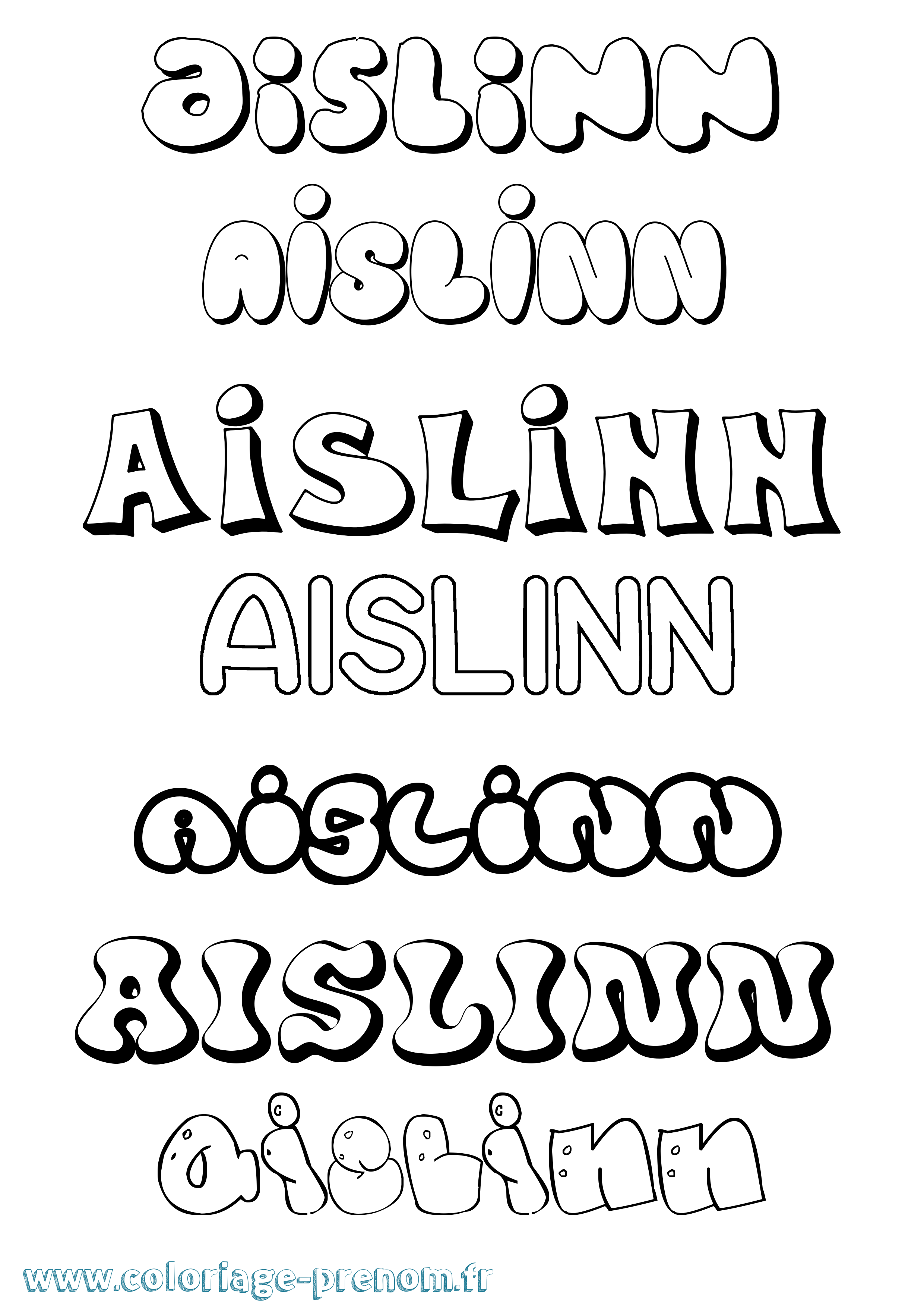 Coloriage Aislinn Bubble Coloriage prénom Aislinn Bubble