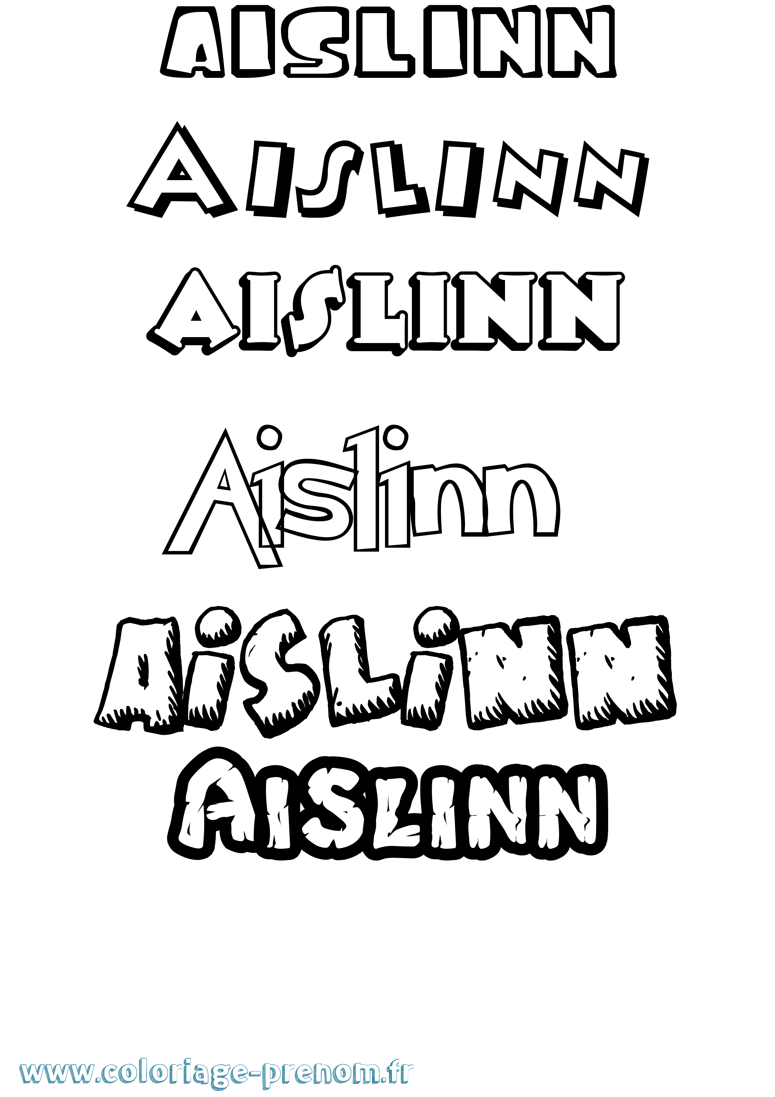 Coloriage Aislinn Dessin Animé Coloriage prénom Aislinn Dessin Animé