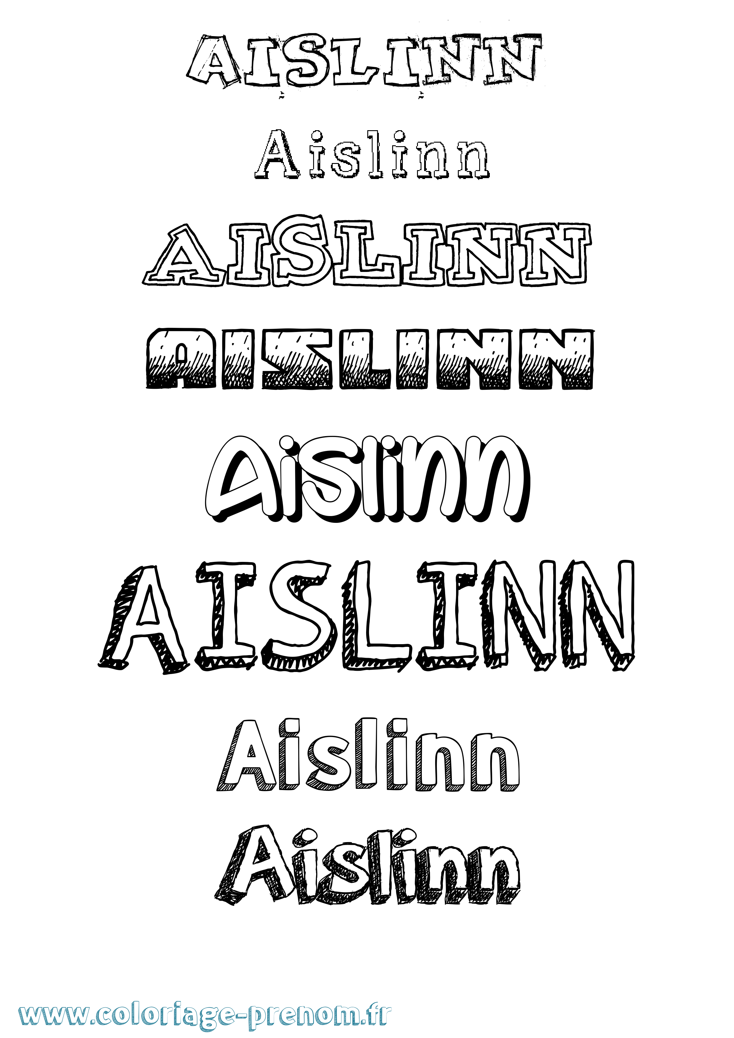 Coloriage Aislinn Dessiné Coloriage prénom Aislinn Dessiné