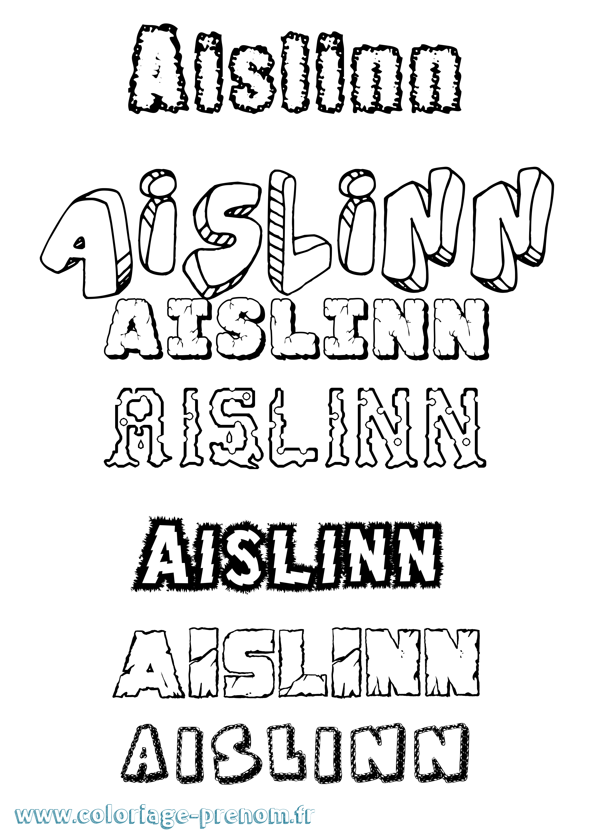 Coloriage Aislinn Destructuré Coloriage prénom Aislinn Destructuré