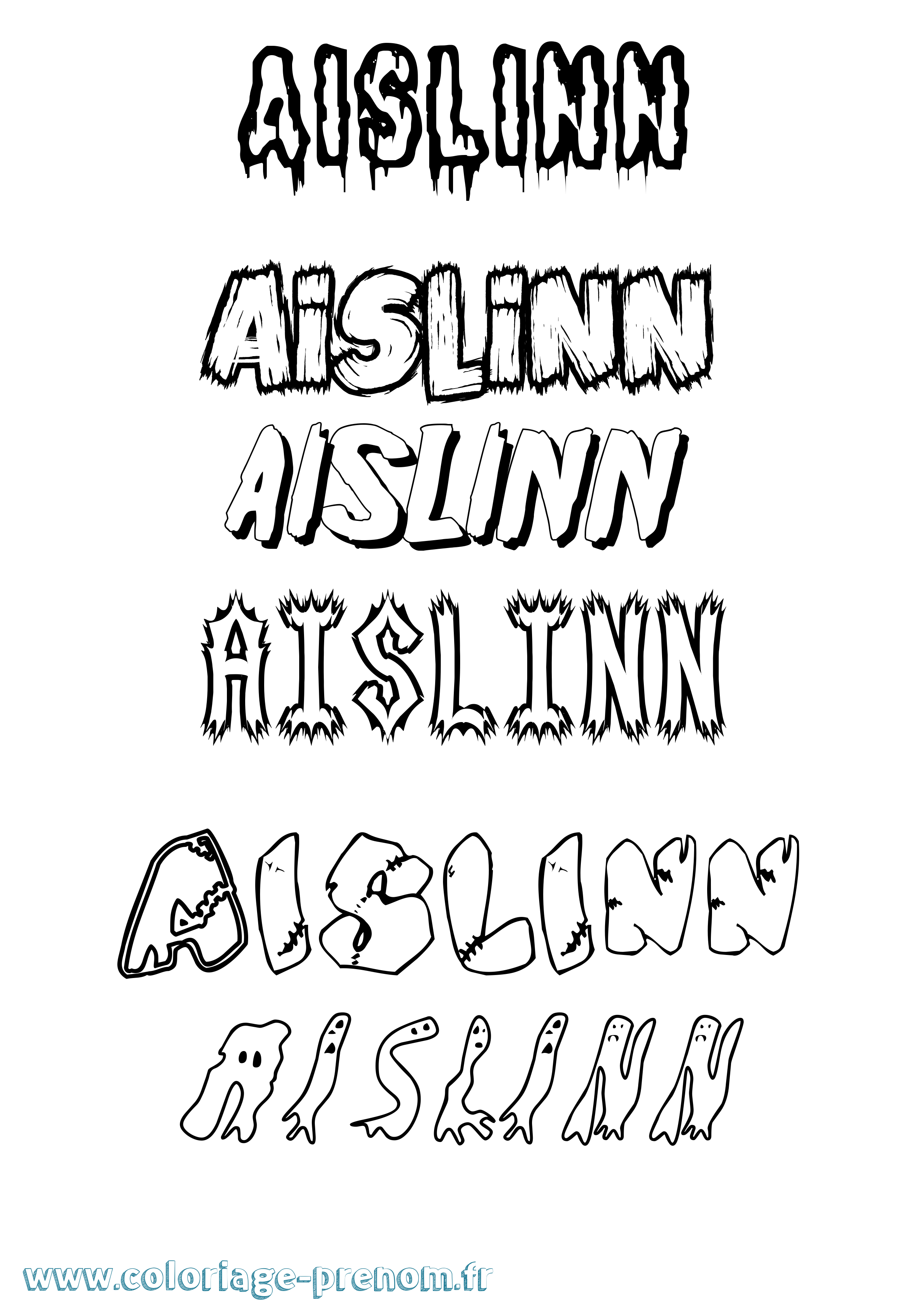 Coloriage Aislinn Frisson Coloriage prénom Aislinn Frisson