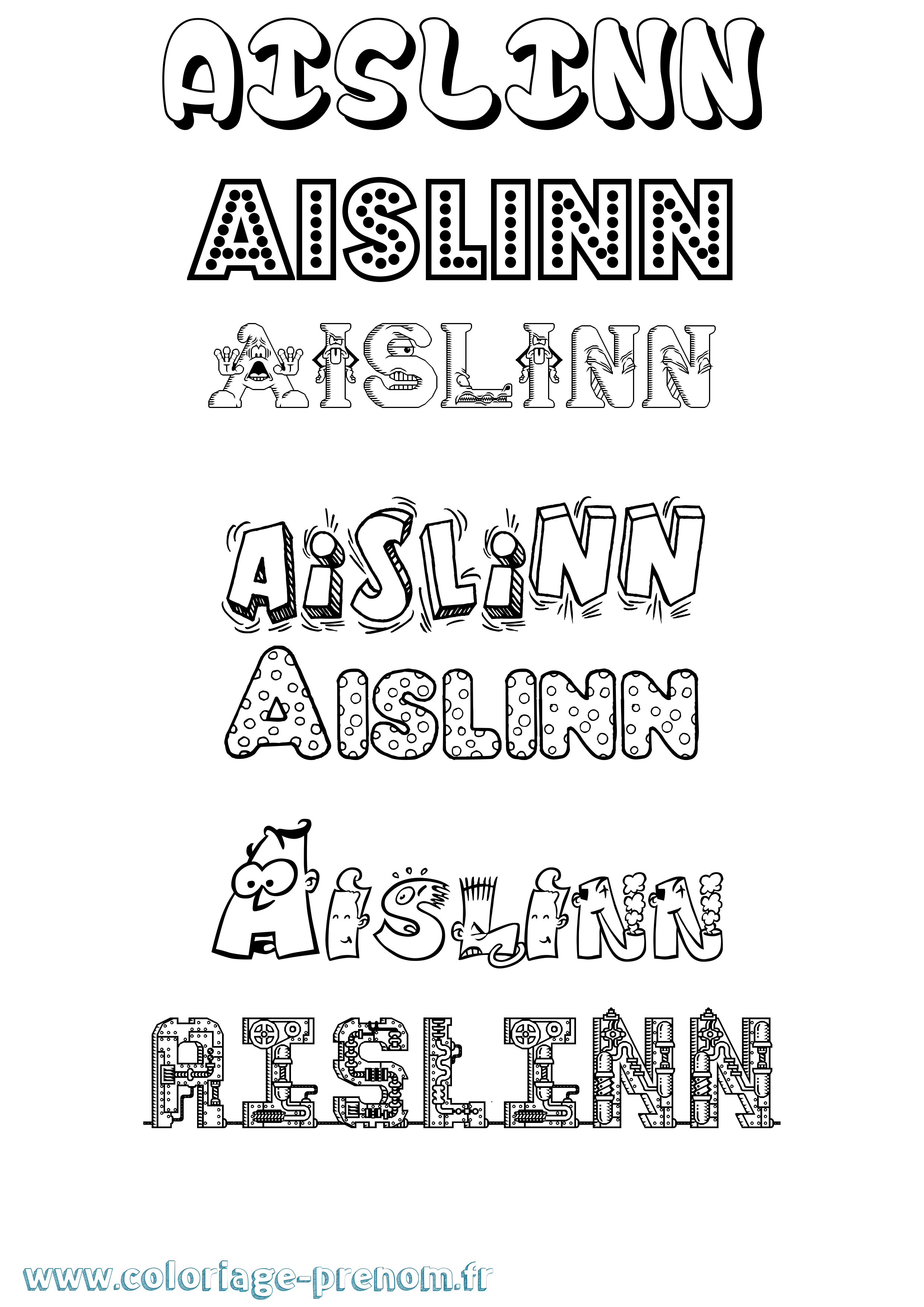 Coloriage Aislinn Fun Coloriage prénom Aislinn Fun
