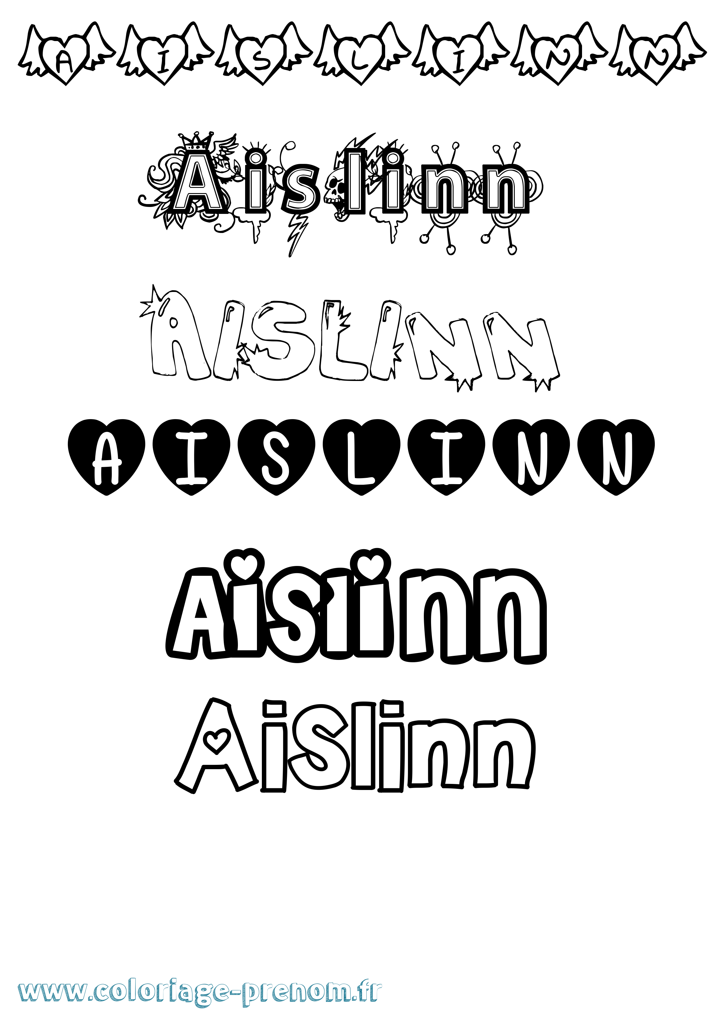 Coloriage Aislinn Girly Coloriage prénom Aislinn Girly