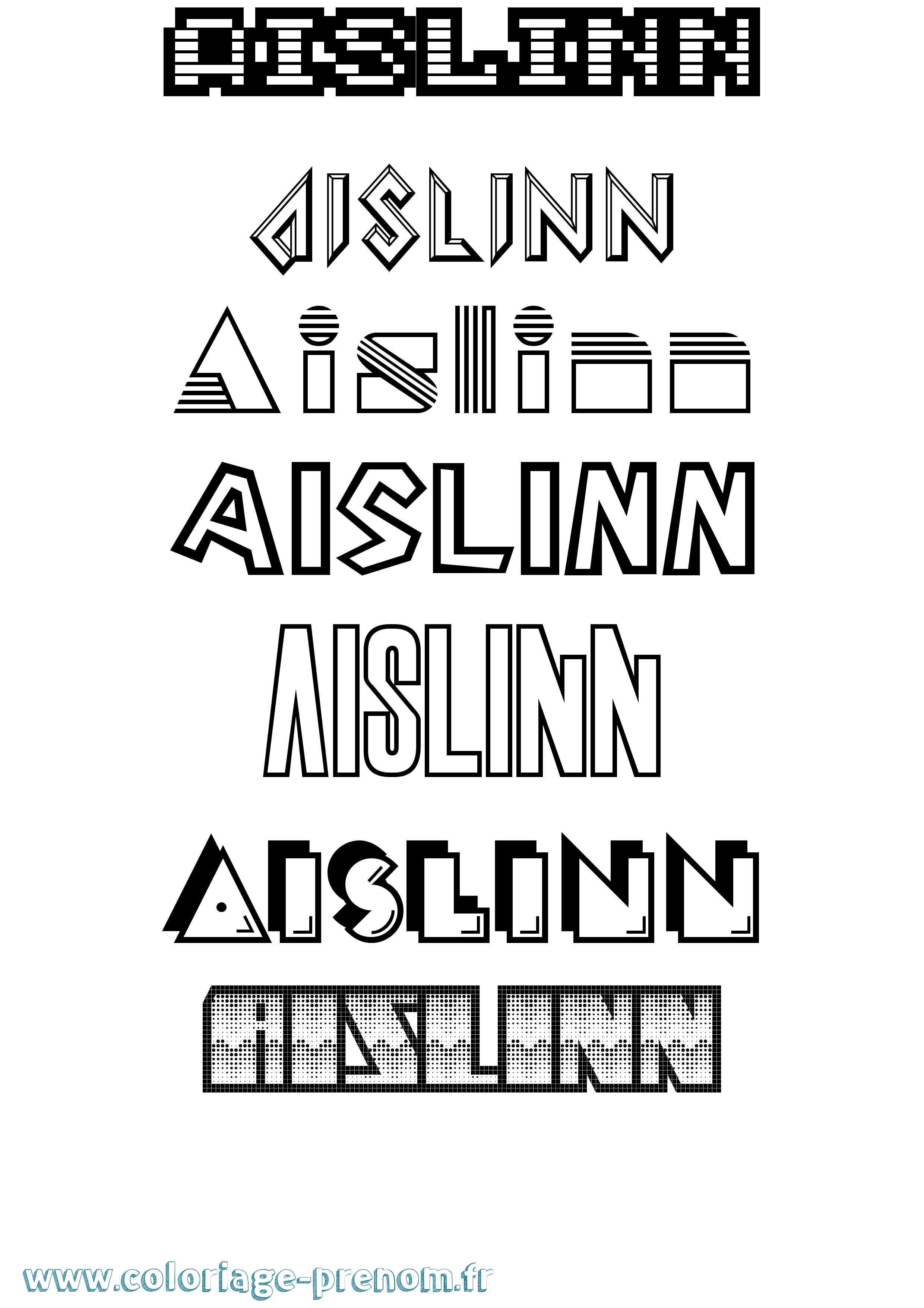 Coloriage Aislinn Jeux Vidéos Coloriage prénom Aislinn Jeux Vidéos