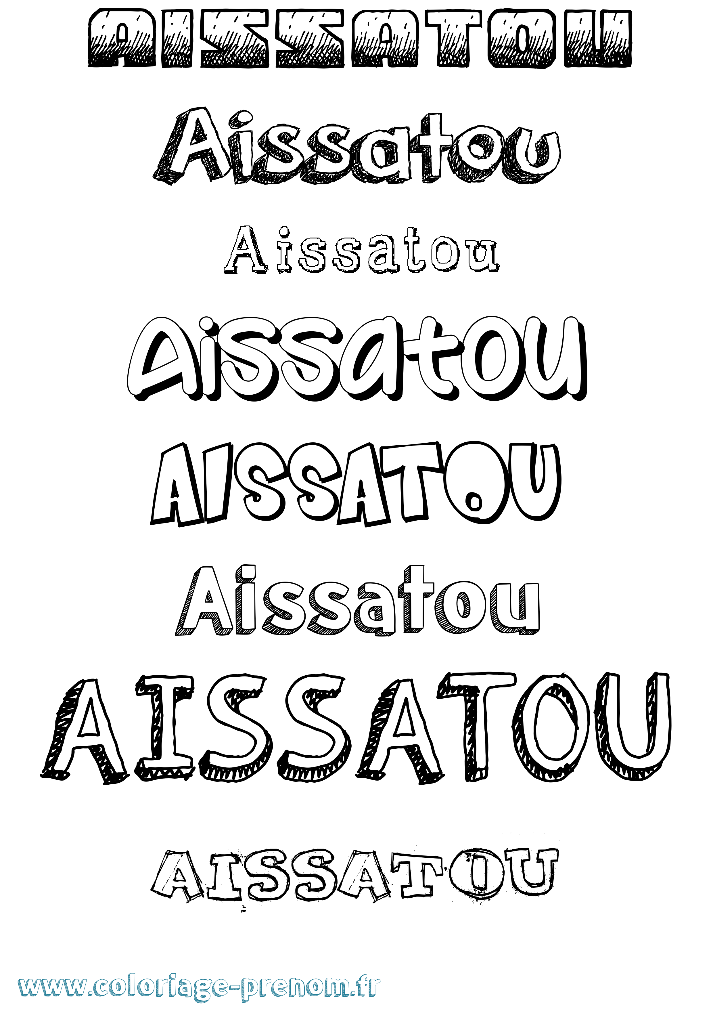 Coloriage Aissatou Dessiné Coloriage prénom Aissatou Dessiné