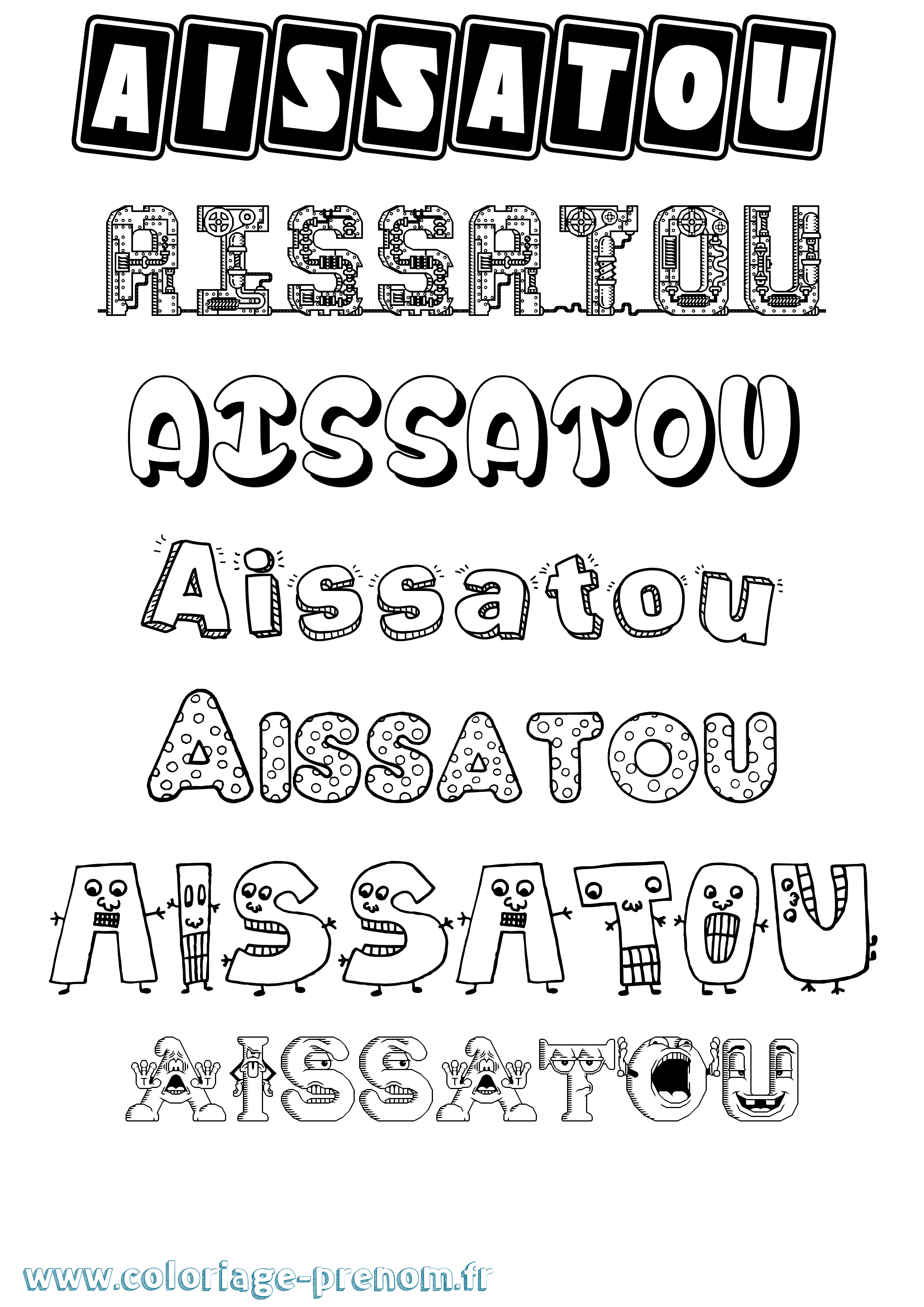 Coloriage Aissatou Fun Coloriage prénom Aissatou Fun