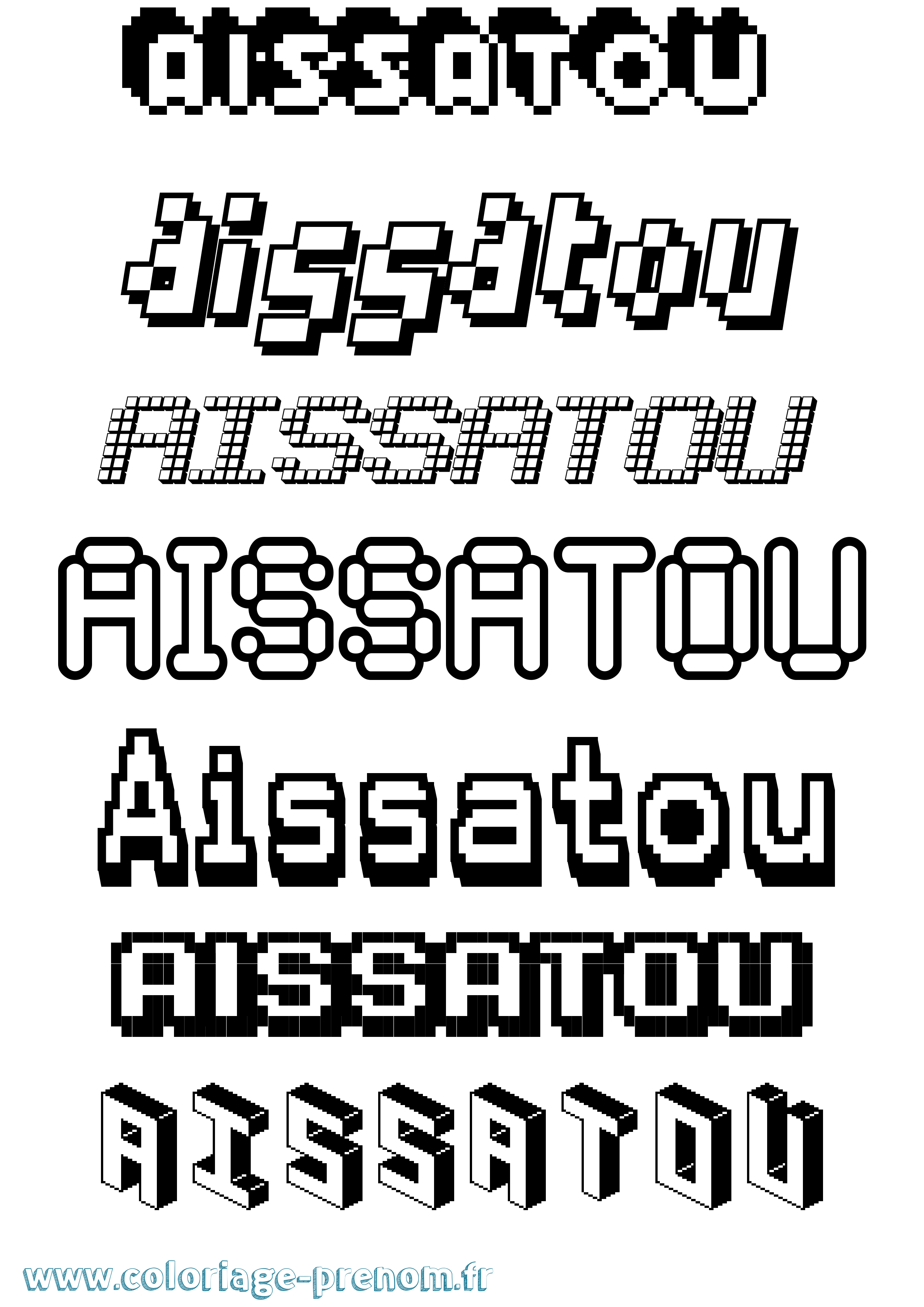 Coloriage Aissatou Pixel Coloriage prénom Aissatou Pixel
